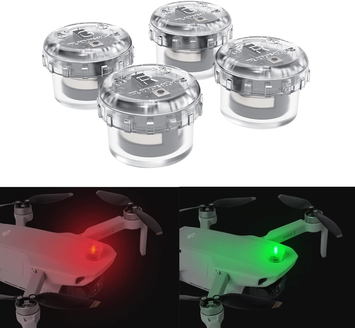 4Pcs Drone Lights Strobe Light Universal Quick Flash Drone High Light LED Navigation Light Kit Signal for DJI Mavic Mini 2 Mavic Air 2 Mavic 3 Air 2s Mini 3 Drone Accessories