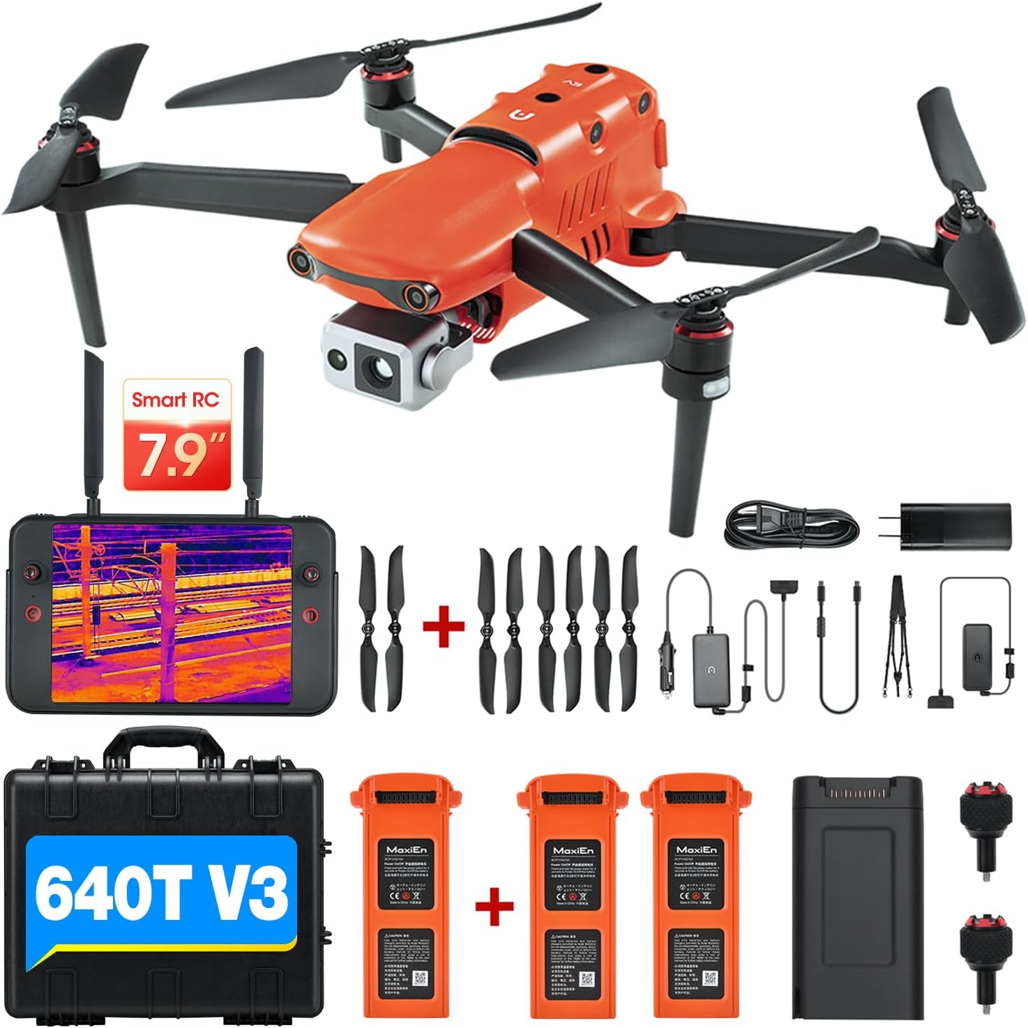 Autel Robotics EVO II Dual 640T V3, 640x512 Thermal Imaging Drone, Remote ID Supported, 0.8 CMOS50MP 8K RYYB Sensor,10+ Temp Measurement, D-RI Ranges, Thermal Analysis Tool, for SearchRescue/Power Inspection/Public Safety/Hunting