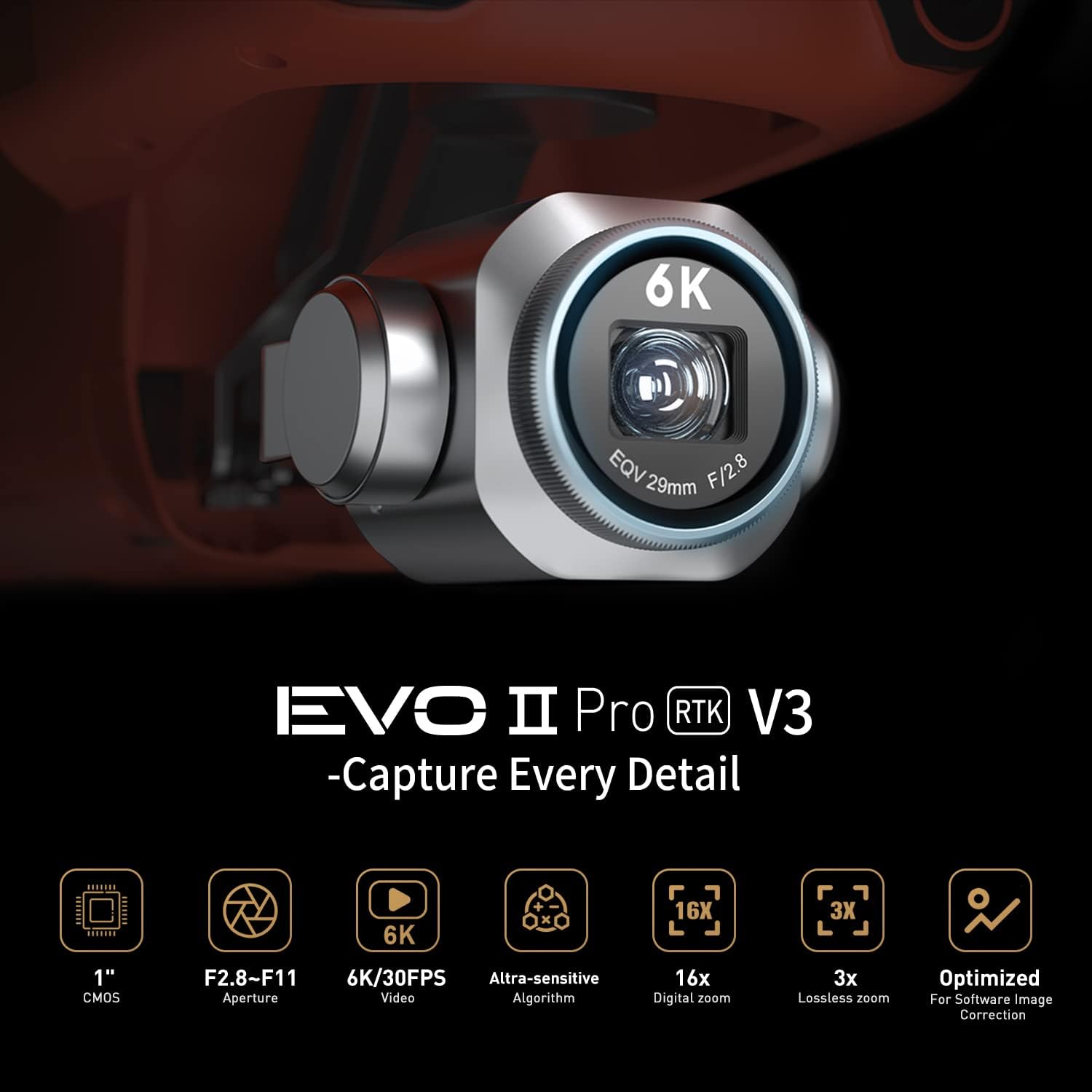 Autel Robotics EVO II PRO RTK V3, Real-time Centimeter-Level Positioning, Remote ID, S-ony 1 6K/30fps HDR Camera, GNSS Base Station  PPK Support, 38 Minutes, 15KM Transmission, for Mapping/Photogrammetry/Urban Planning/Searching