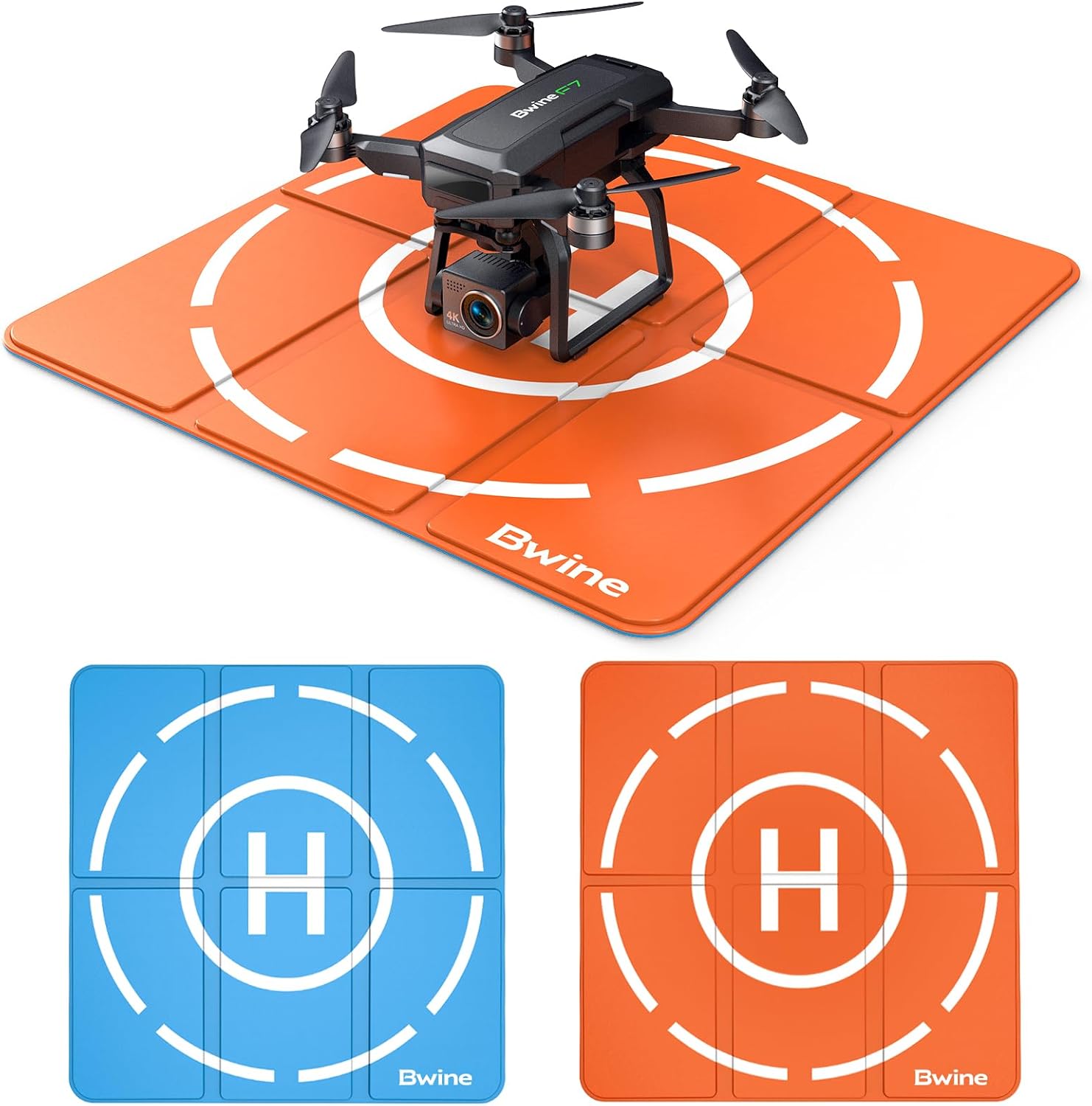 Bwine Drone Landing Pad 16.85 Inch, Double-sided Waterproof, Universal Portable Landing Pad with Foldable Design for F7 GB2/F7 MINI/DJI Mini 2 SE/RC Quadcopters