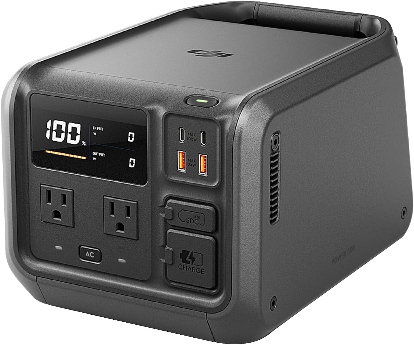 DJI Power 500 Portable Power Station, 512Wh LFP (LiFePO4) Battery, 70-Minute Fast Charging, 1000W Max Output, Solar Generator for Home Backup, Camping  RVs, Off-grid, Power Outage