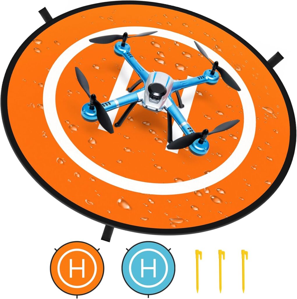 Drone Landing Pad Waterproof 75cm/30 Universal Landing Pad Accessories Fast-fold Double Sided Quadcopter Landing Pad for RC Drones Helicopter PVB Drones DJI Mavic Pro Spark