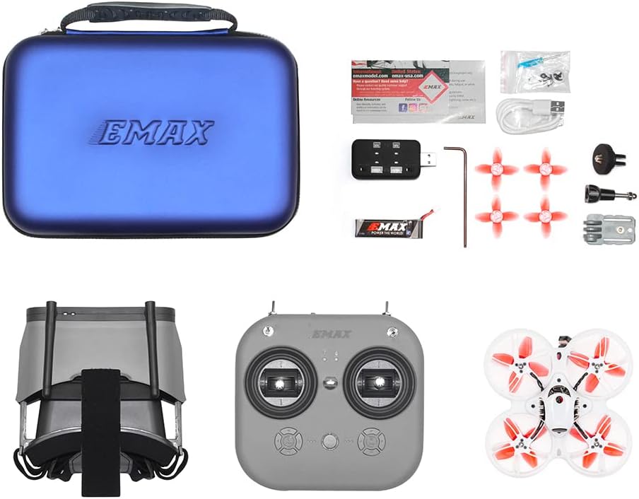 EMAX Tinyhawk 3 RTF Kit 1s FRSKY FPV Drone for Beginners with Controller and 5.6G Goggles Quadcopter Ready to Fly Kit