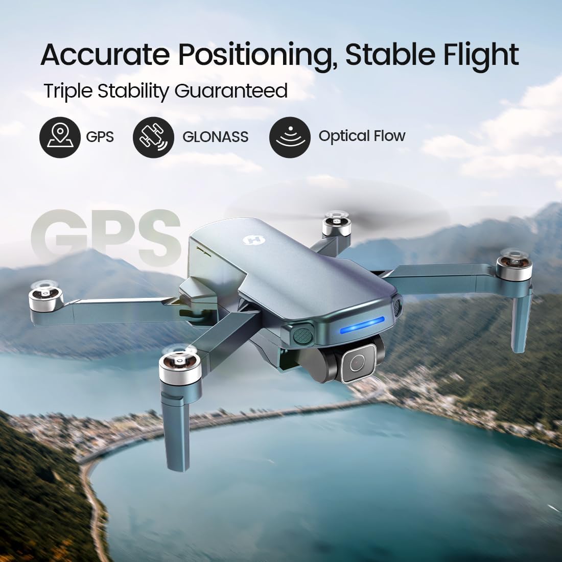 Holy Stone FAA Compliant GPS Drones with Camera for Adults 4K, 249g Quadcopter Drone, No Need Remote ID, 10000 Feet Video Transmission, Smart Return, Follow Me, Brushless Motor, Gradient Color Edition