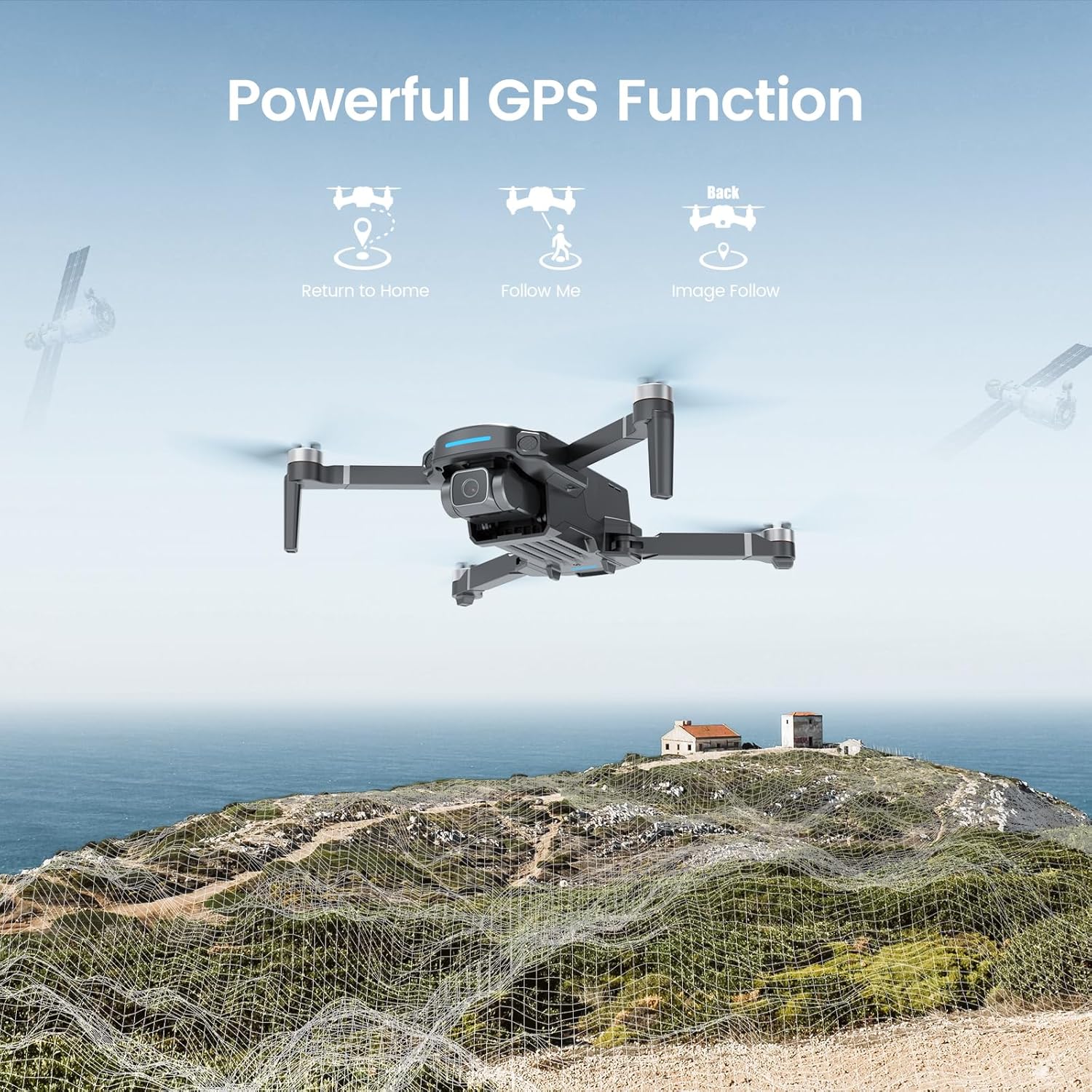 Holy Stone HS360S GPS Drones with Camera for Adults 4K; 249g Foldable FPV RC Quadcopter with 2 Batteries, 10000 Feet Control Range, Brushless Motor, Follow Me, Smart Return Home, 5G Transmission