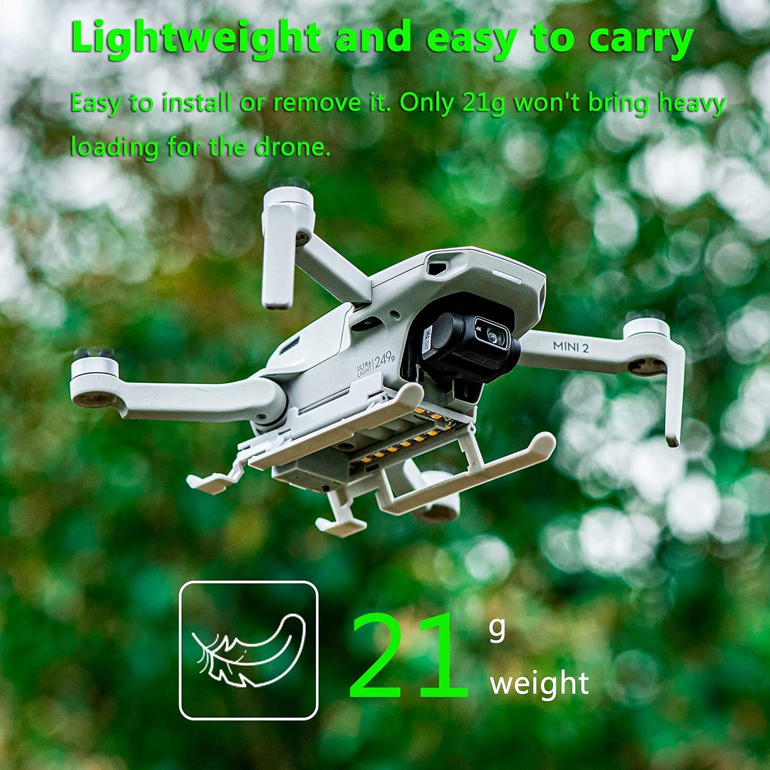 Mavic Mini 2 Light Landing Gear, Folding Landing Gear with LED Light Compatible for DJI Mavic Mini 2, Mini SE/Mavic Mini Drone Accessory