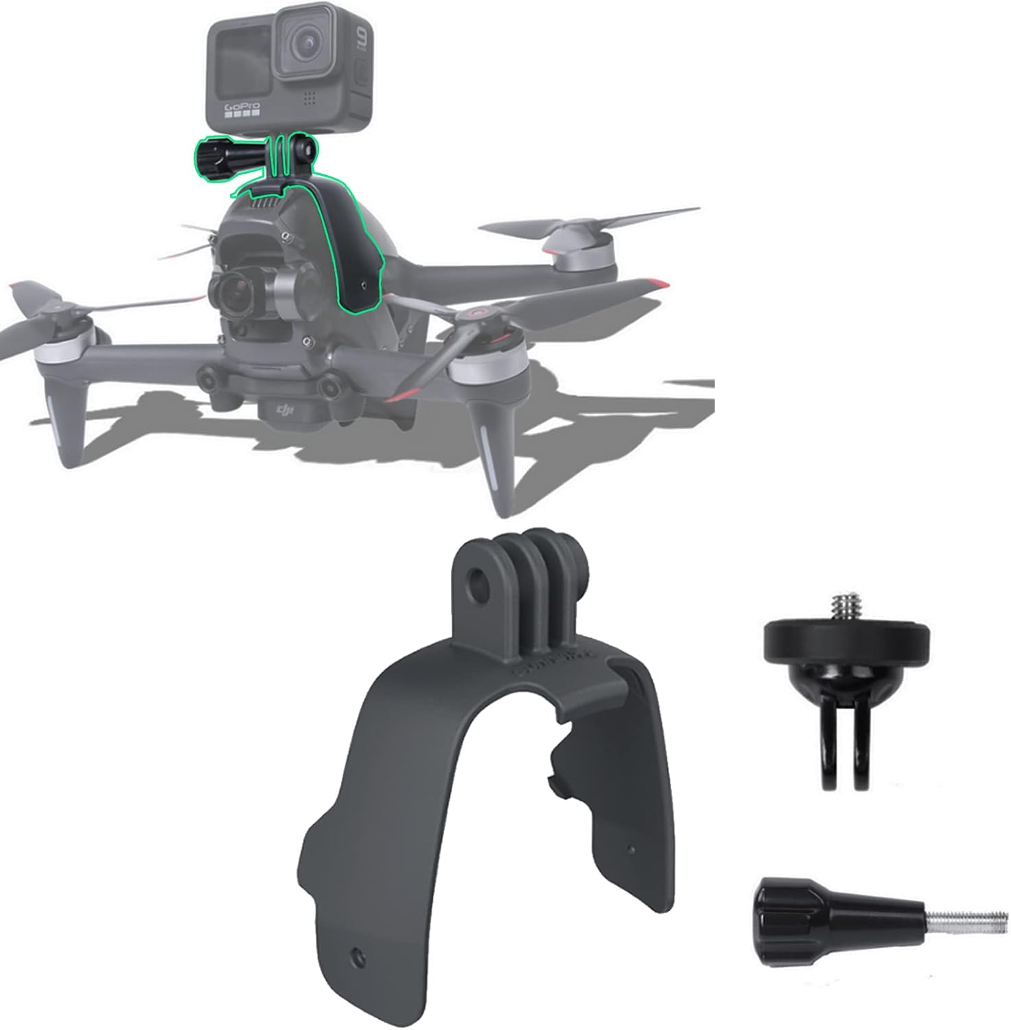 Mounting Adapter Bracket Compatible with DJI FPV Mount Bracket Searchlight Gopro Pocket 2 Camera Drone Accessories