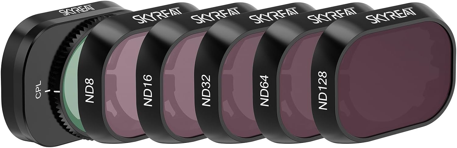 SKYREAT ND Filters Set for DJI Mini 4 Pro Accessories,6 Pack-(CPL, ND8, ND16, ND32, ND64,ND128)