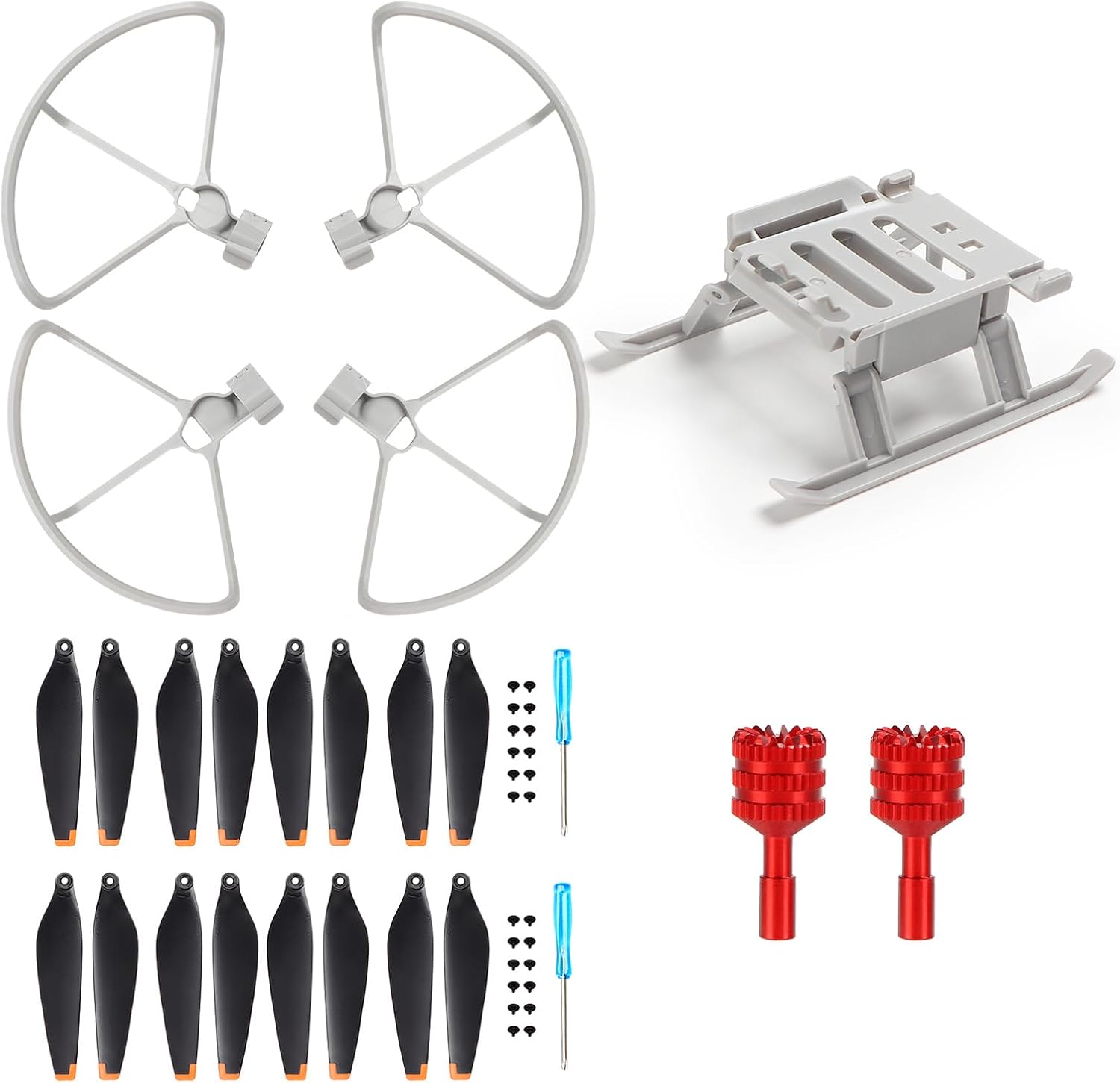 16Pcs Mini 4 pro Propellers Blades+Propeller Guard+Landing Gear Legs+1 Pairs Mini 4 Pro Joysticks for DJI Mini 4 Pro Accessories