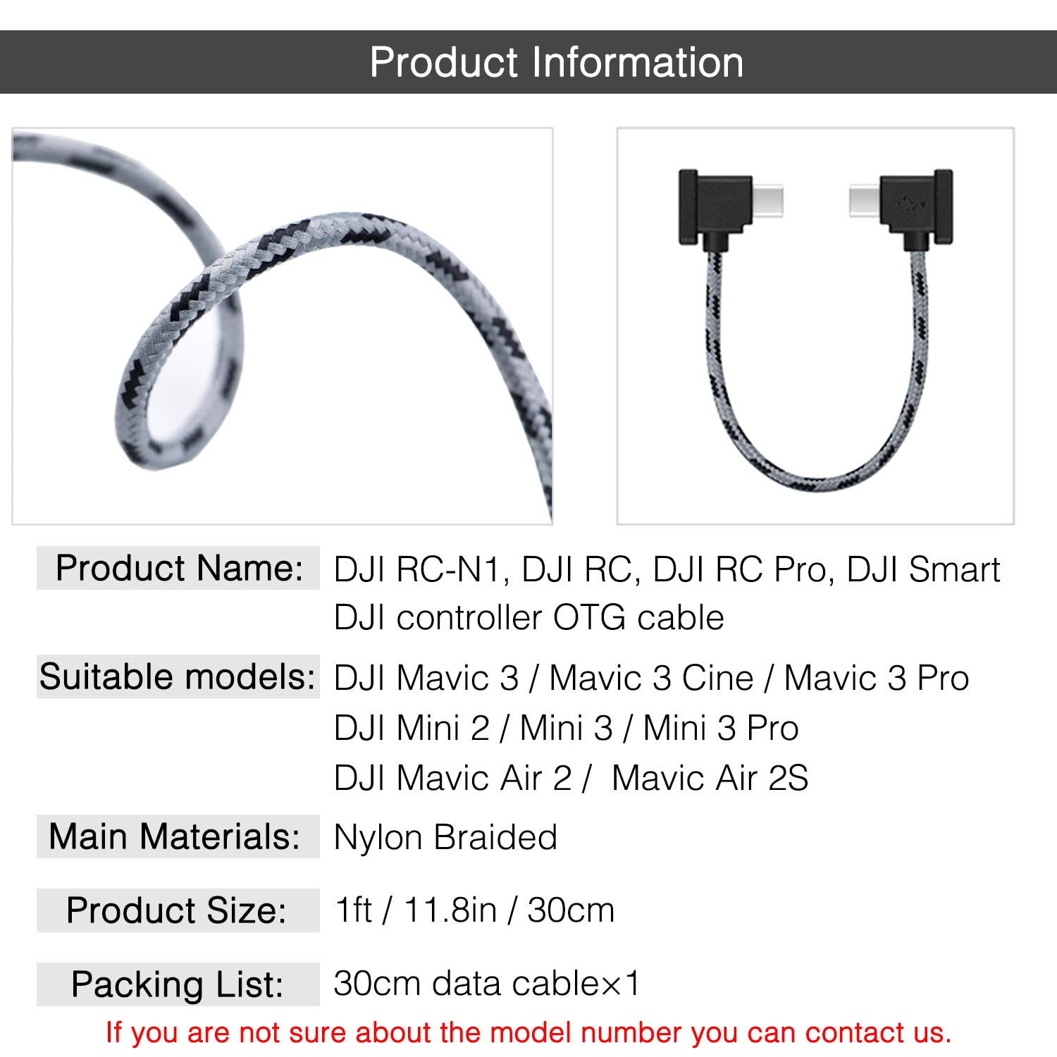 1FT USB C to iOS Remote Controller Cable for DJI Mavic 3, Mini 2, Mini 3 Pro, Air 2S, Mavic Air 2, DJI RC-N1, DJI Drone to Phone/Tablet Cable 90 Degree OTG Data Cord Accessories (iOS Connector)