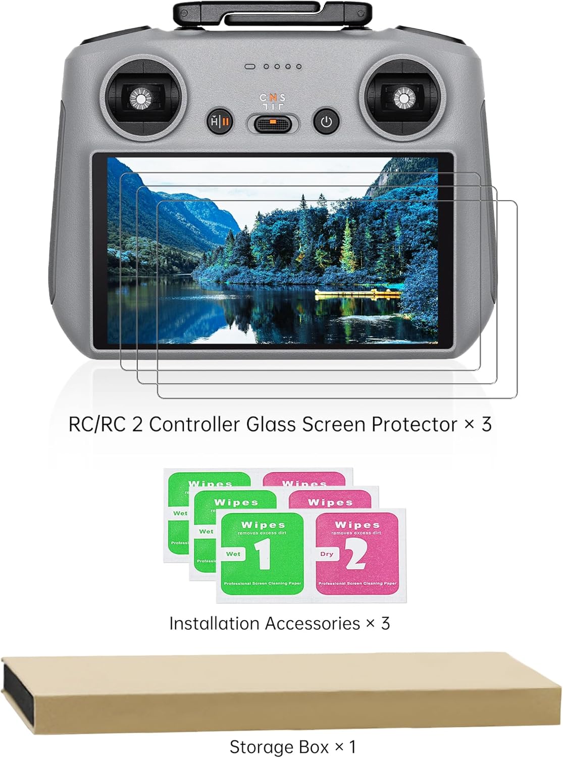 3 Pack RC/RC 2 Screen Protector for DJI RC/RC2 Controller Accessories, Mini 4 Pro HD Tempered Glass Anti-Glare Film for DJI Mini 4 Pro/Mini 3 Pro/Mini 3, Mavic 3 Series, Air 3, Air 2S Drone