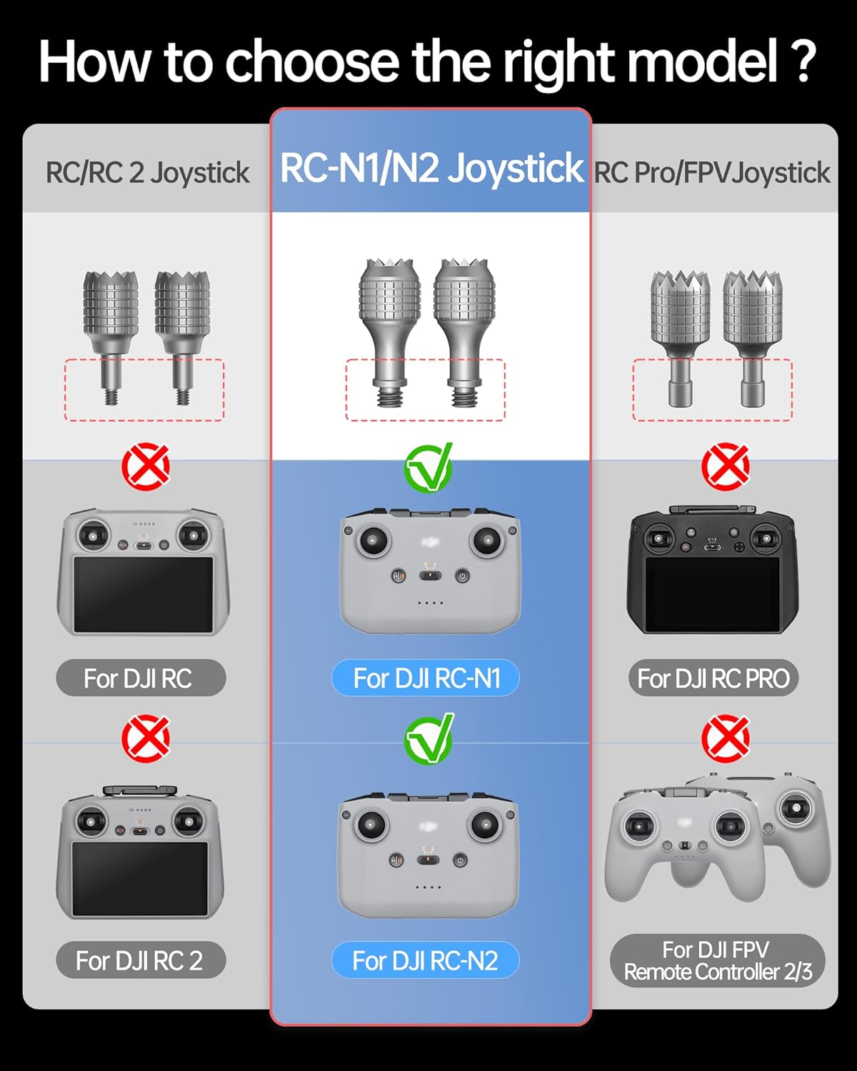 3 Pairs Remote Controller Joystick Stick for DJI RC-N1/N2/N3, Rocker Replacement Parts for DJI Mini 3/Mini 3 Pro/Mini 2/Mini 2 SE/Air 2/Air 2S/Mavic 3/Mavic 3 Pro/Neo Drone Accessories