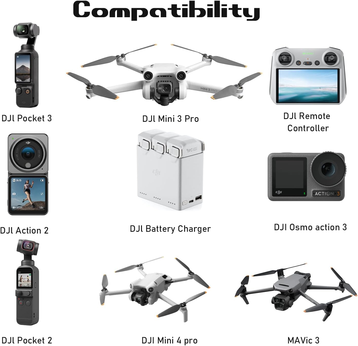 30W Charger for DJI Mini 4 Pro, Mini 4K, Mini 3 Pro, Mini 3, Mavic 3, Air 2S, Avata Drone, 3-in-1 USB C Fast Wall Charger with Dual Port Power Cord for DJI FPV Remote Controller Battery Accessories