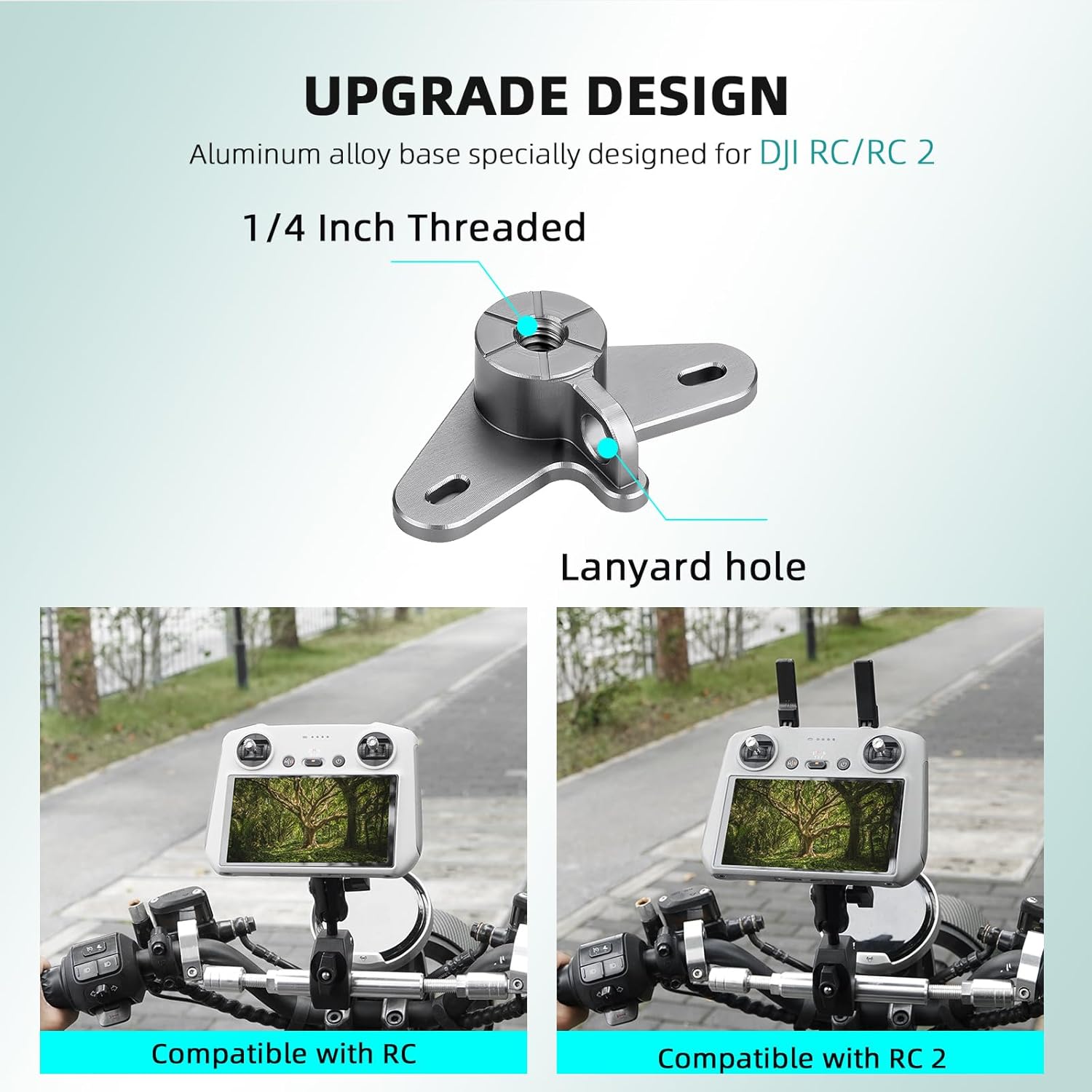 Bike Holder Mount Adapter for DJI RC 2/ RC Controller,360° Dual Ball Head Motorcycle Handlebar Holder Clamp for DJI Mini 4 Pro/Mini 3 Pro/Air 3/Mavic 3 Pro Smart Remote Controller