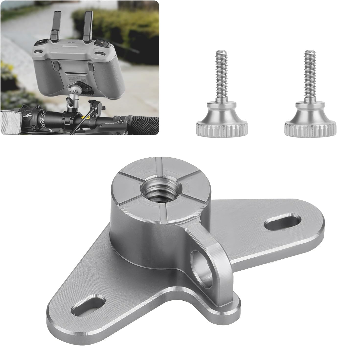 Bike Mount for DJI RC 2 / RC, Bicycle Adapter Holder Tripod Aluminum Alloy 1/4 Screw Remote Controller for DJI Mini 3 Pro, Mini 4 Pro, Air 3, Mavic 3 Pro, Air 2S, for DJI RC, RC 2 Accessories