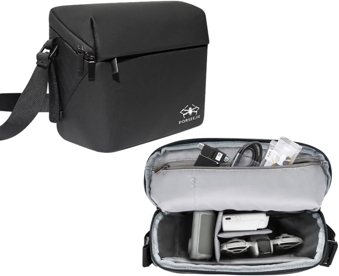 Carrying Bag for DJI Neo Drone, Shoulder Bag, Large Capacity, Waterproof Leather, Customizable Dividers