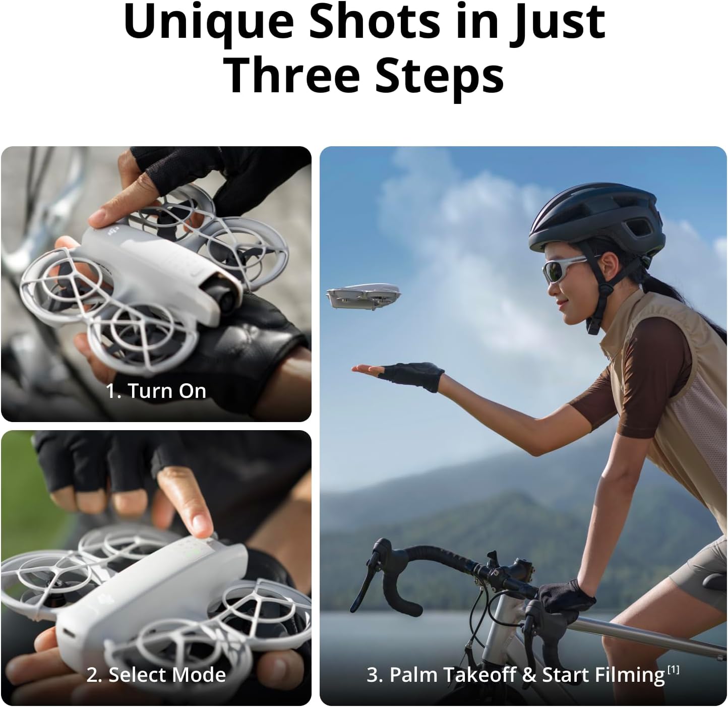 DJI Neo, Mini Drone with 4K UHD Camera for Adults, 135g Self Flying Drone that Follows You, Palm Takeoff, AI Subject Tracking, QuickShots, Stabilized Video, Built-In Propeller Guard (Controller-Free)