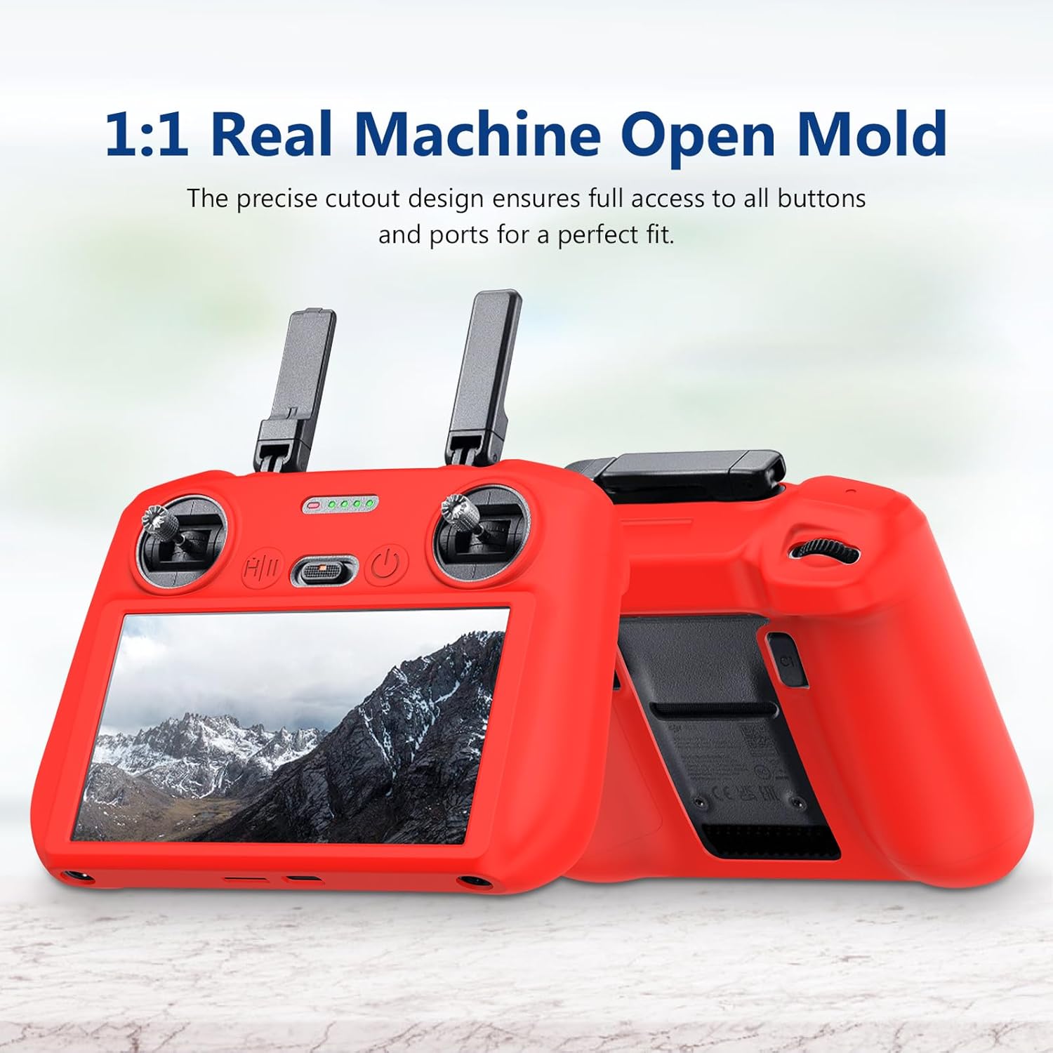 DJI RC 2 Silicone Protective Cover, DJI RC 2 DJI Mini 4 Pro Controller Protective Case for DJI Mini 4 Pro/DJI Air 3 Accessories (Red)