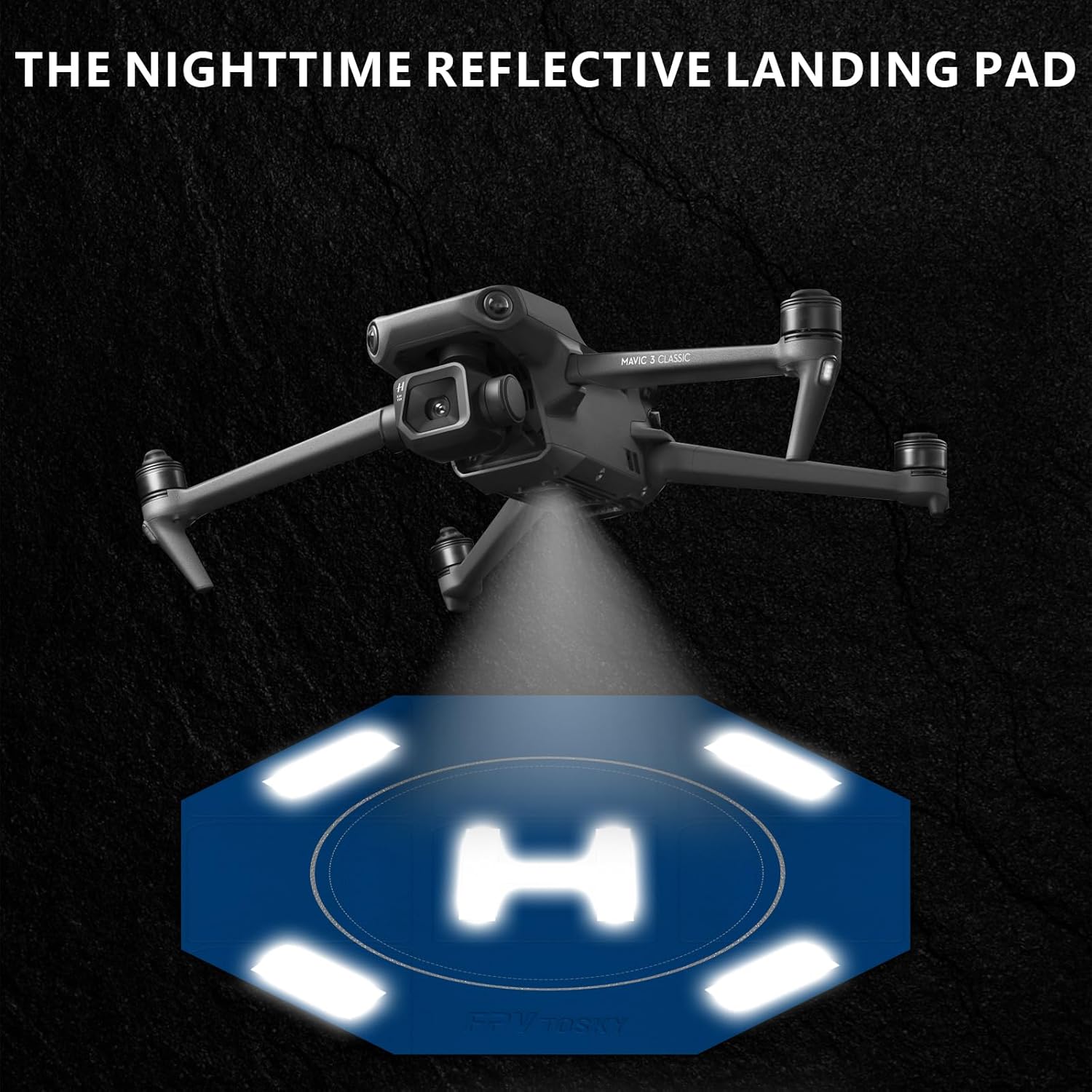 FPVtosky Drone Landing Pad, Octagonal Nighttime Reflective Foldable Portable Waterproof 20.5 (52cm) Helicopter Landing Pad for DJI NEO/Mini 4K/Mini 4 Pro/Avata/Air 3/Mini 3/2 SE Drone Accessories