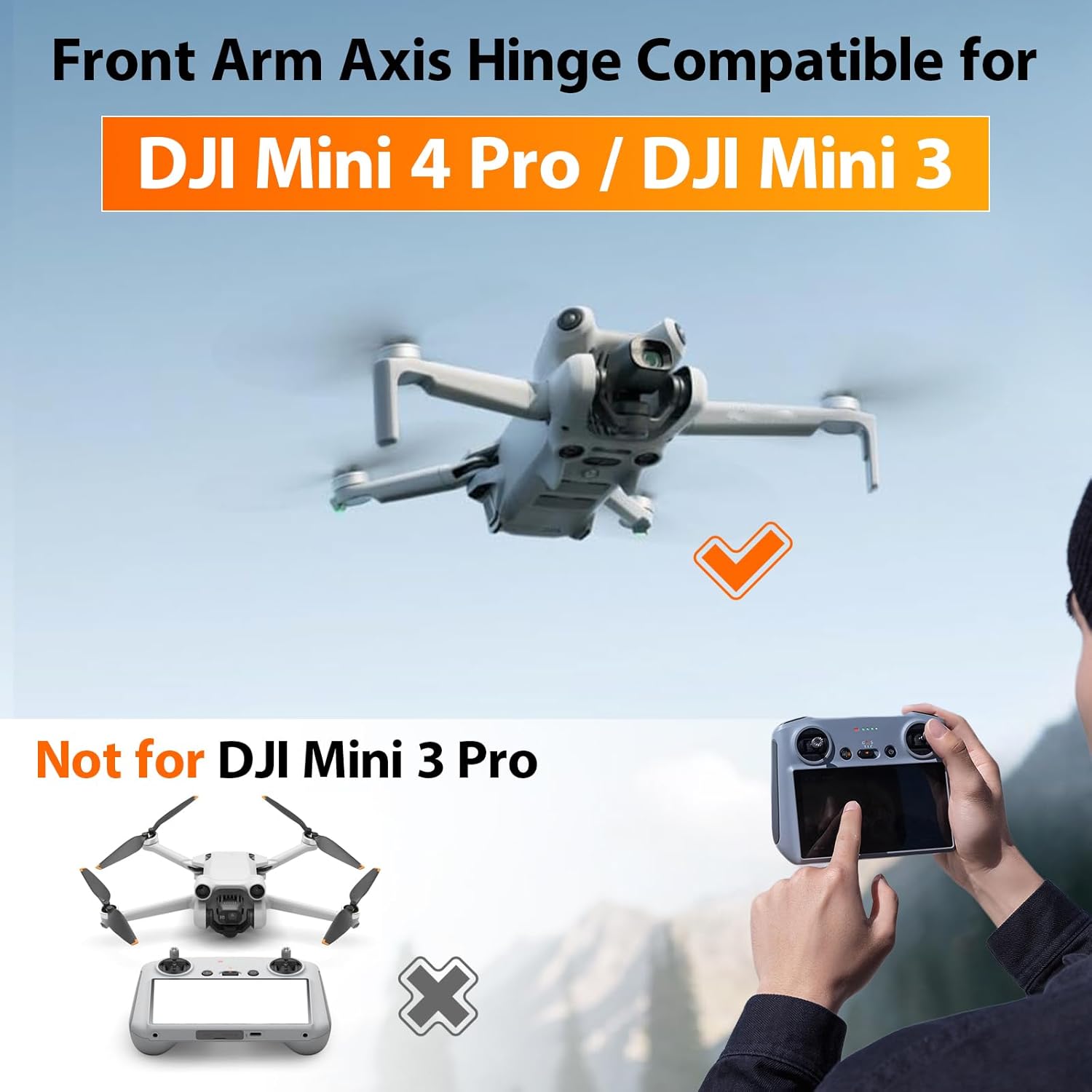 Front Arm Axis Replacement for DJI Mini 4 pro/Mini 3 Front Arm Hinges Arm Shaft for DJI Mini 4 Pro Drone Accessories Parts with Repair Tools