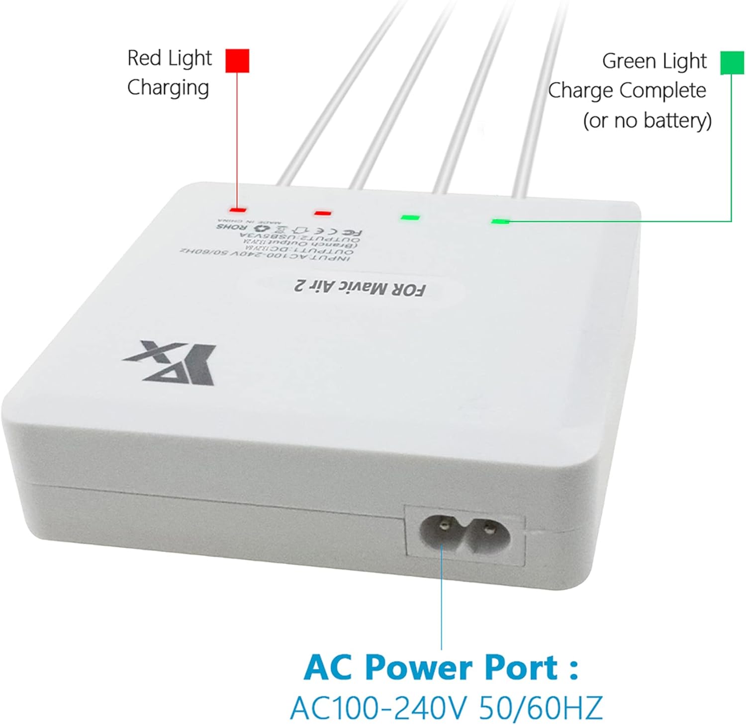 Hanatora Air 2S,Mavic Air 2 Battery Charger Compatible with DJI Air 2S,Mavic Air 2 Drone,Rapid Multi Parallel Charging Hub Accessories