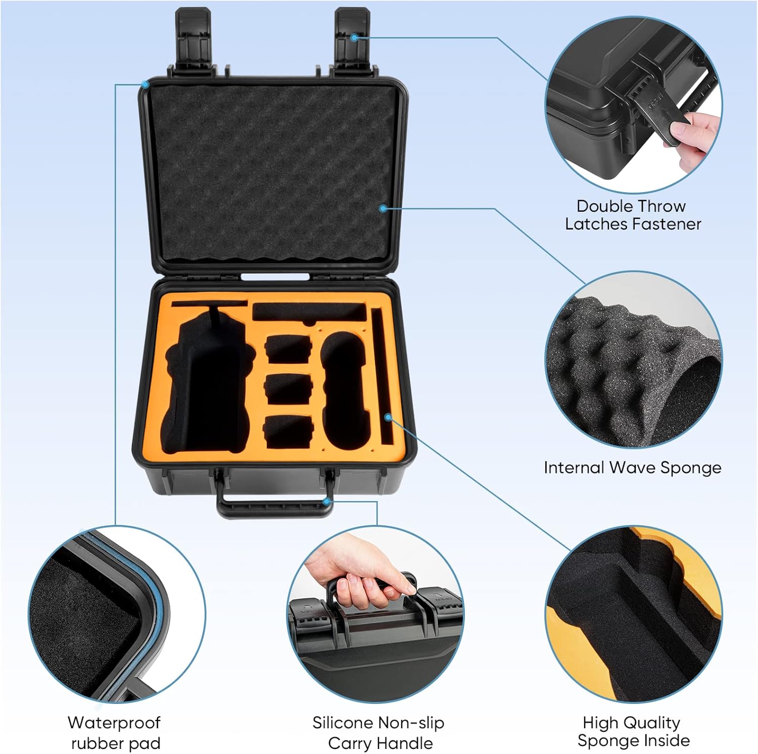 Hard Carrying Case for DJI Air 2S / Mavic Air 2 Drone and More Accessories, Waterproof and Anti-drop All-round Protection(Not Include Drones and Accessories)