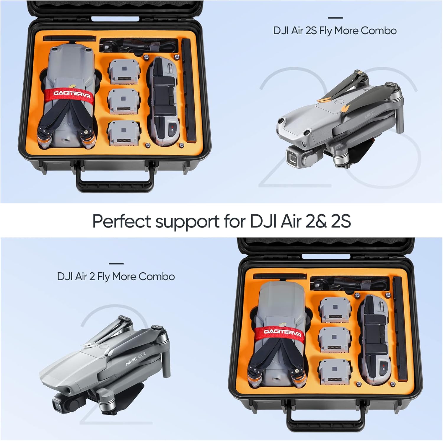 Hard Carrying Case for DJI Air 2S / Mavic Air 2 Drone and More Accessories, Waterproof and Anti-drop All-round Protection(Not Include Drones and Accessories)