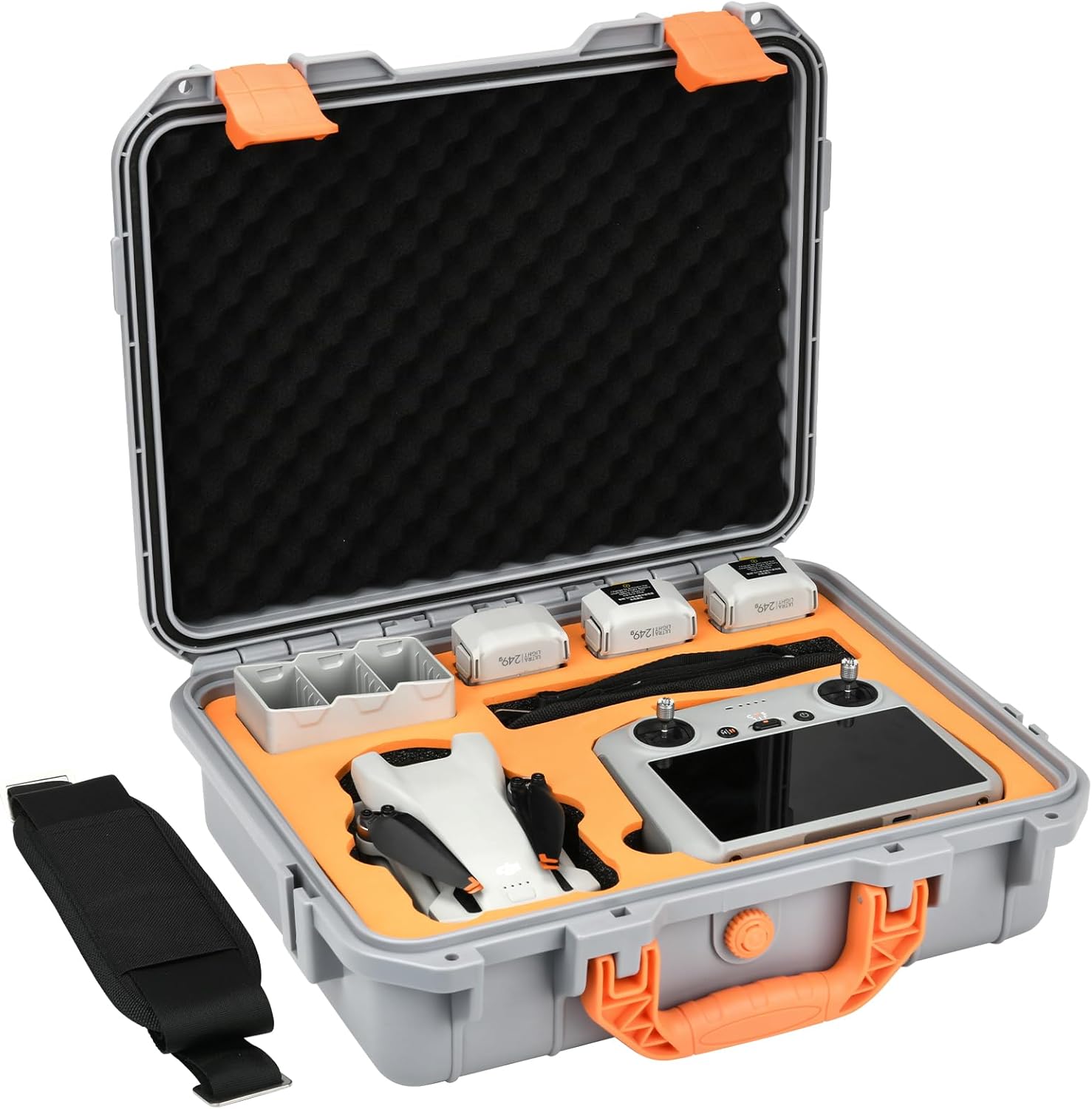 Hard Case for DJI Mini 3 Pro/Mini 3/Mini 4 Pro, Waterproof Pressure Resistant Carrying Case for DJI Mini 4 Pro/Mini 3 Pro/Mini 3 Accessories - Fits Latest DJI RC（ Included Neck Strap