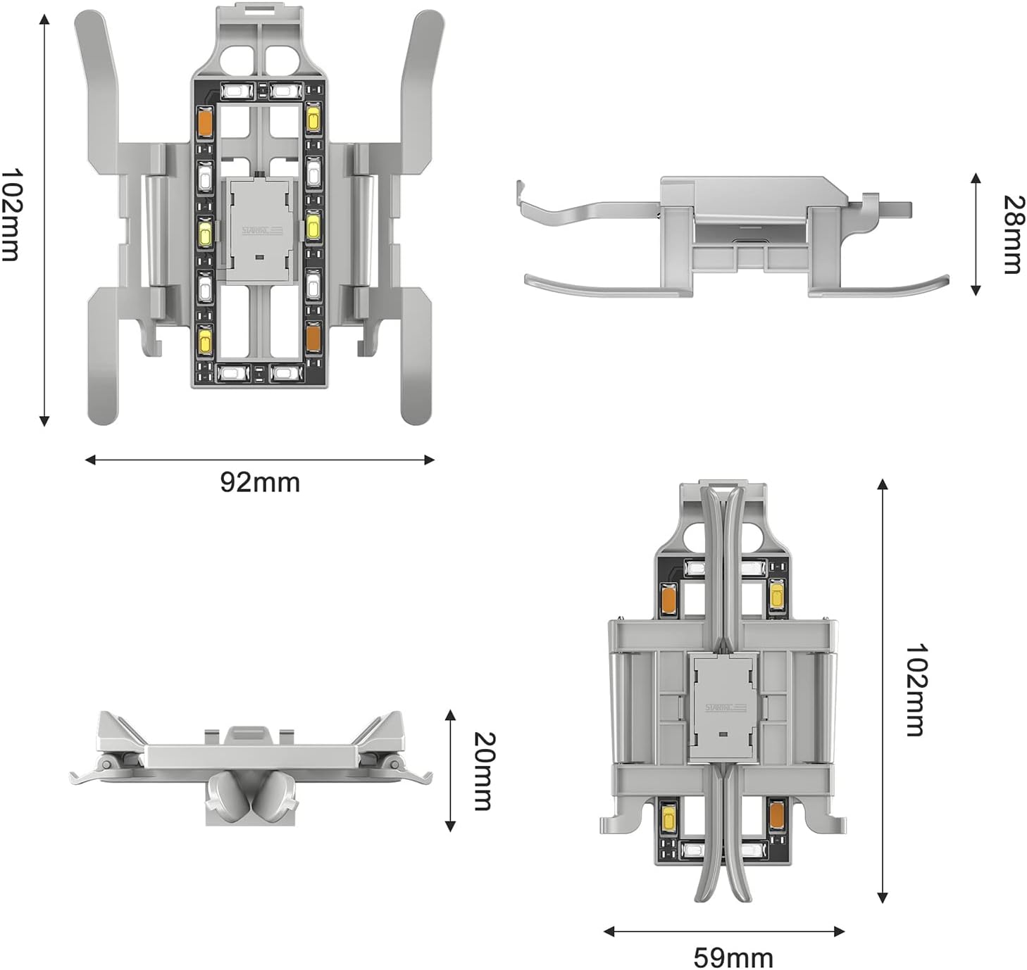 Landing Gear for DJI Mini 4 Pro with Flash LED Lights Foldable Extended Landing Legs Protector Kit for DJI Mini 4 Pro Drone Accessories