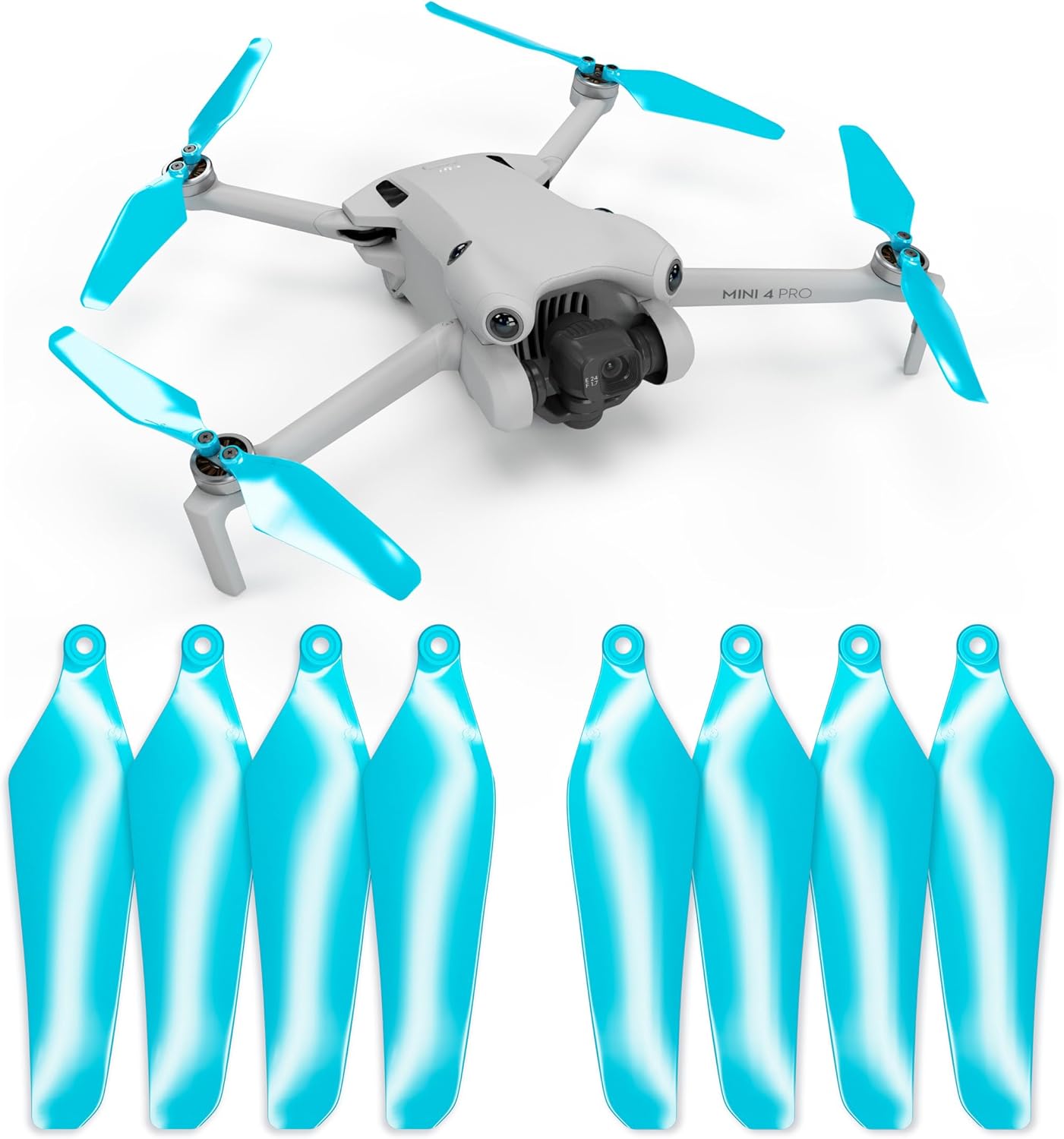 Master Airscrew Super Stealth Propellers for DJI Mini 4 Pro  Mini 3 Pro - Blue, 4 propellers in Set