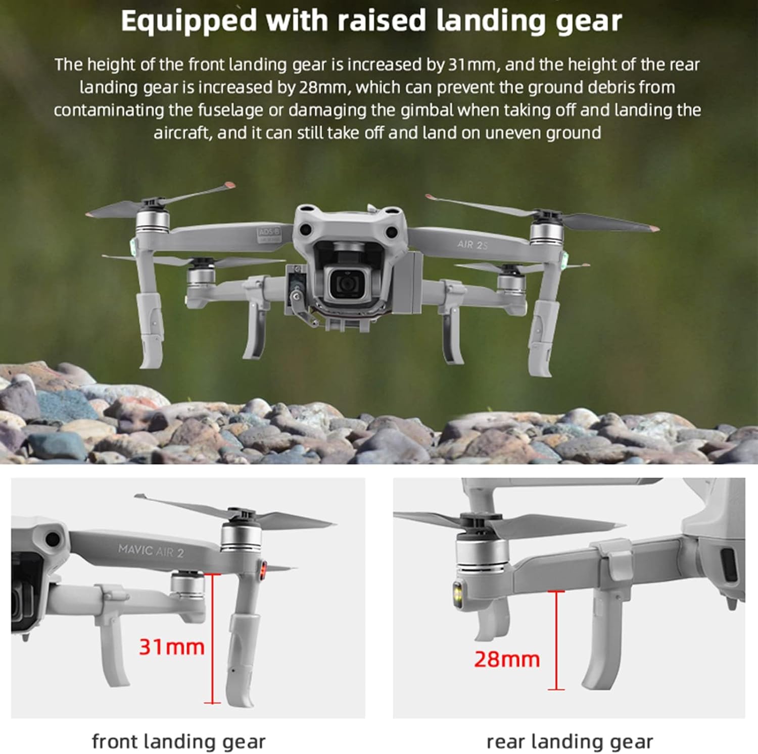 Mavic Air 2S Airdrop System Payload Release Transport Delivery Dropper with Landing Gear for DJI Mavic Air 2/Air 2S Release Fishing Bait, Wedding, Search  Rescue Kit Accessories