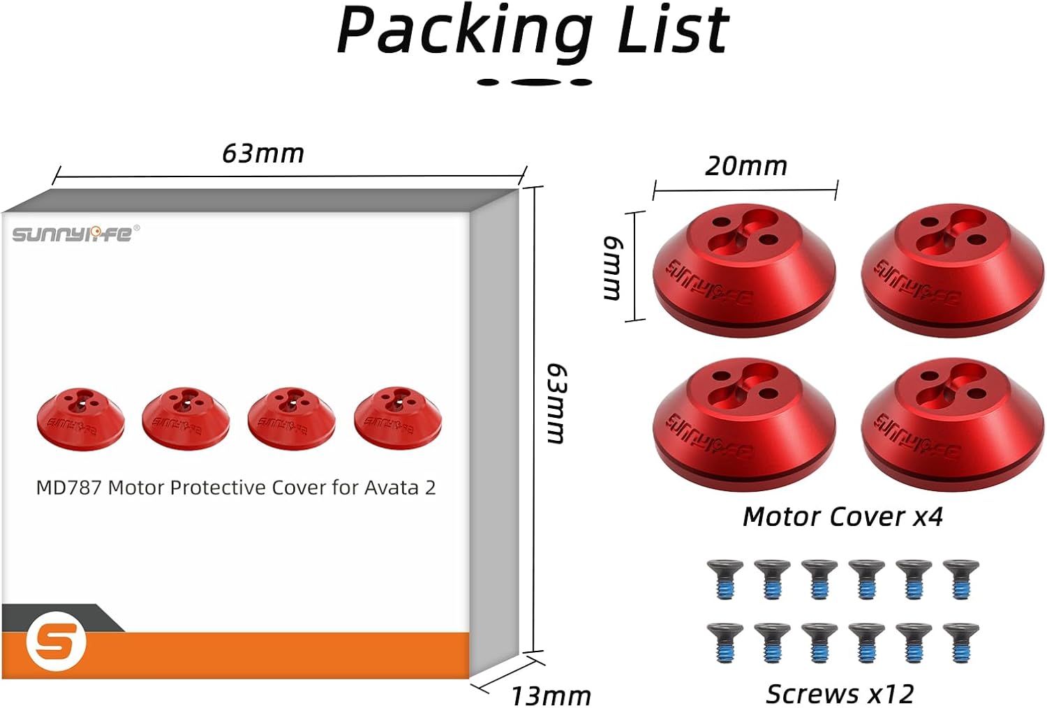 Motor Cover for DJI Avata 2，4Pcs Aluminum Alloy Dustproof Waterproof Protective Motor Cover Cap for DJI Avata 2 Drone Motor Cover,for DJI Avata 2 Drone Accessories (Red)