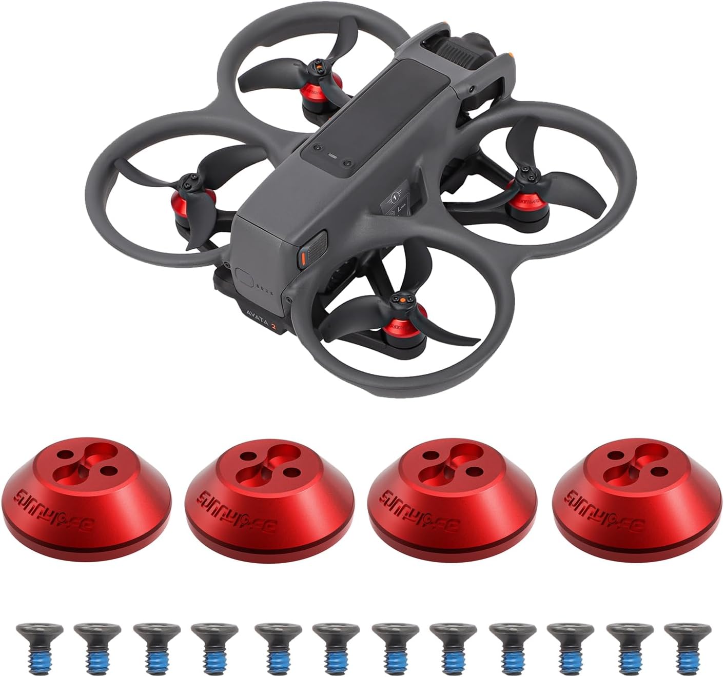 Motor Cover for DJI Avata 2，4Pcs Aluminum Alloy Dustproof Waterproof Protective Motor Cover Cap for DJI Avata 2 Drone Motor Cover,for DJI Avata 2 Drone Accessories (Red)