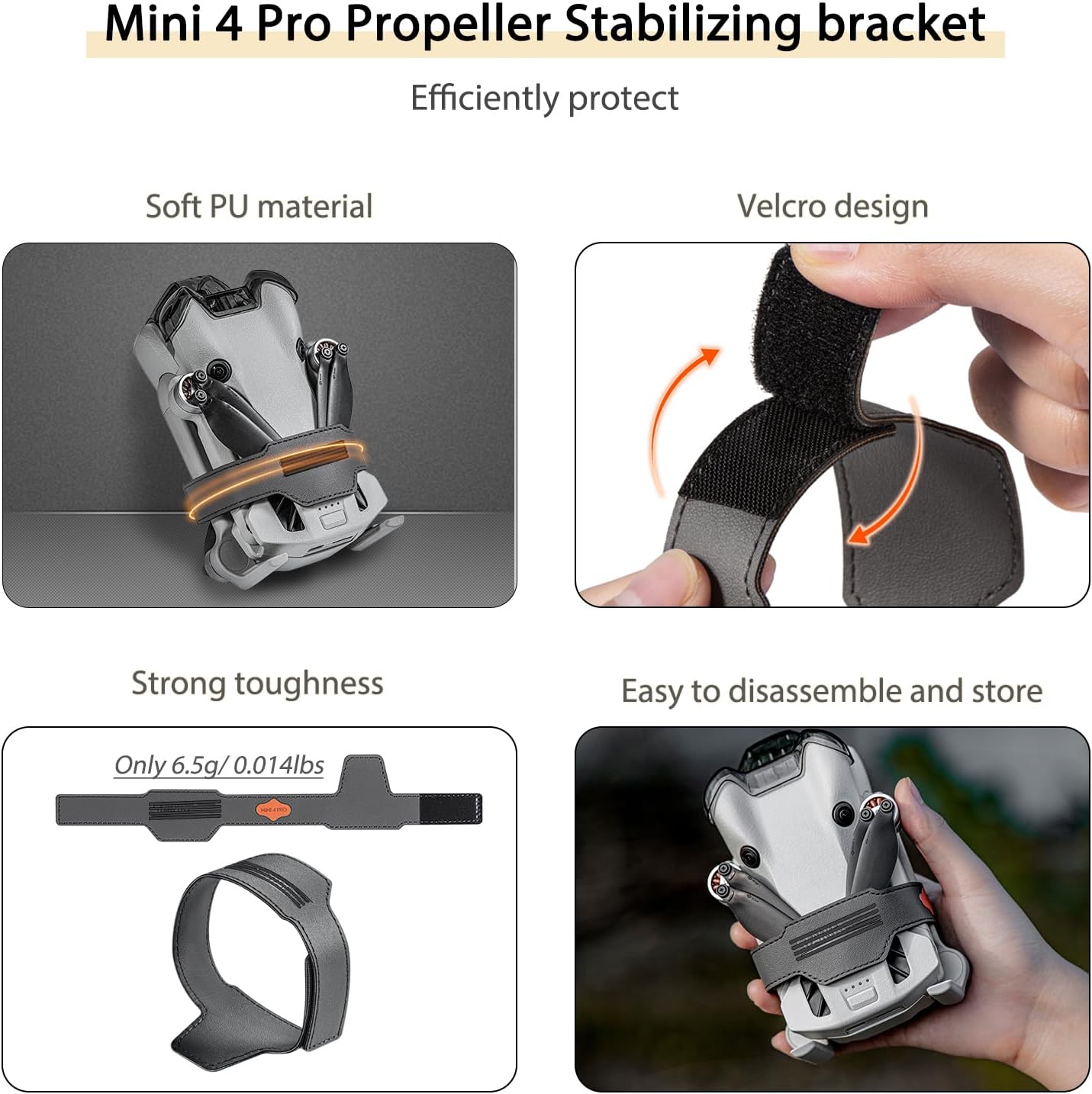 Owoda Mini 4 Pro Propeller Holder Drone Blade Holder Strap Propeller Stabilizer Protection Compatible with DJI Mini 4 Pro Accessories