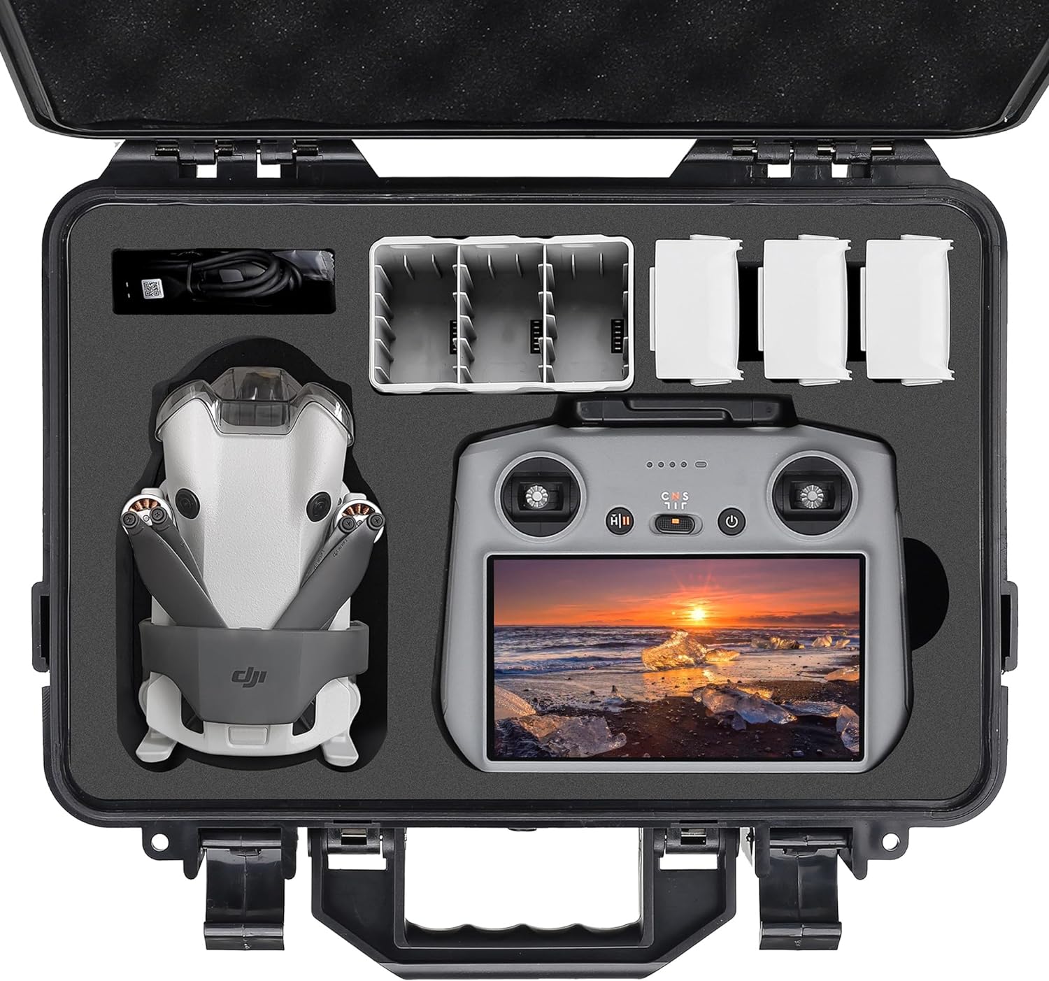 Professional Mini 4 Pro Hard Case for DJI Mini 4 Pro/Mini 3 Pro/Mini 3, Waterproof Travel Case for DJI Mini 3/4 Pro with RC-N2/ DJI RC 2  Other Accessories