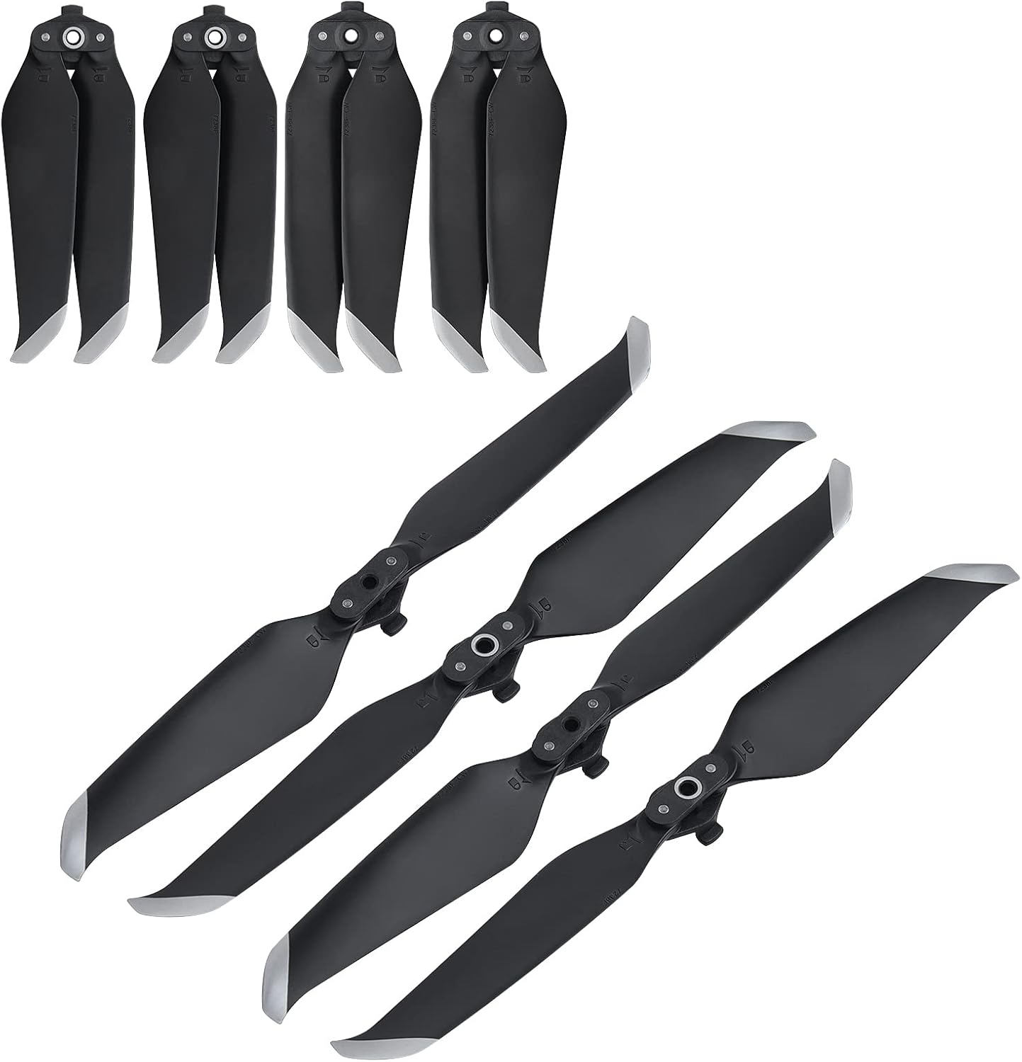 Propellers for DJI Mavic Air 2/Air 2s Replacement Prop Blades Low Noise Accessories for DJI Mavic Air 2/Air 2s Drone Accessories 8pcs Silver Tips