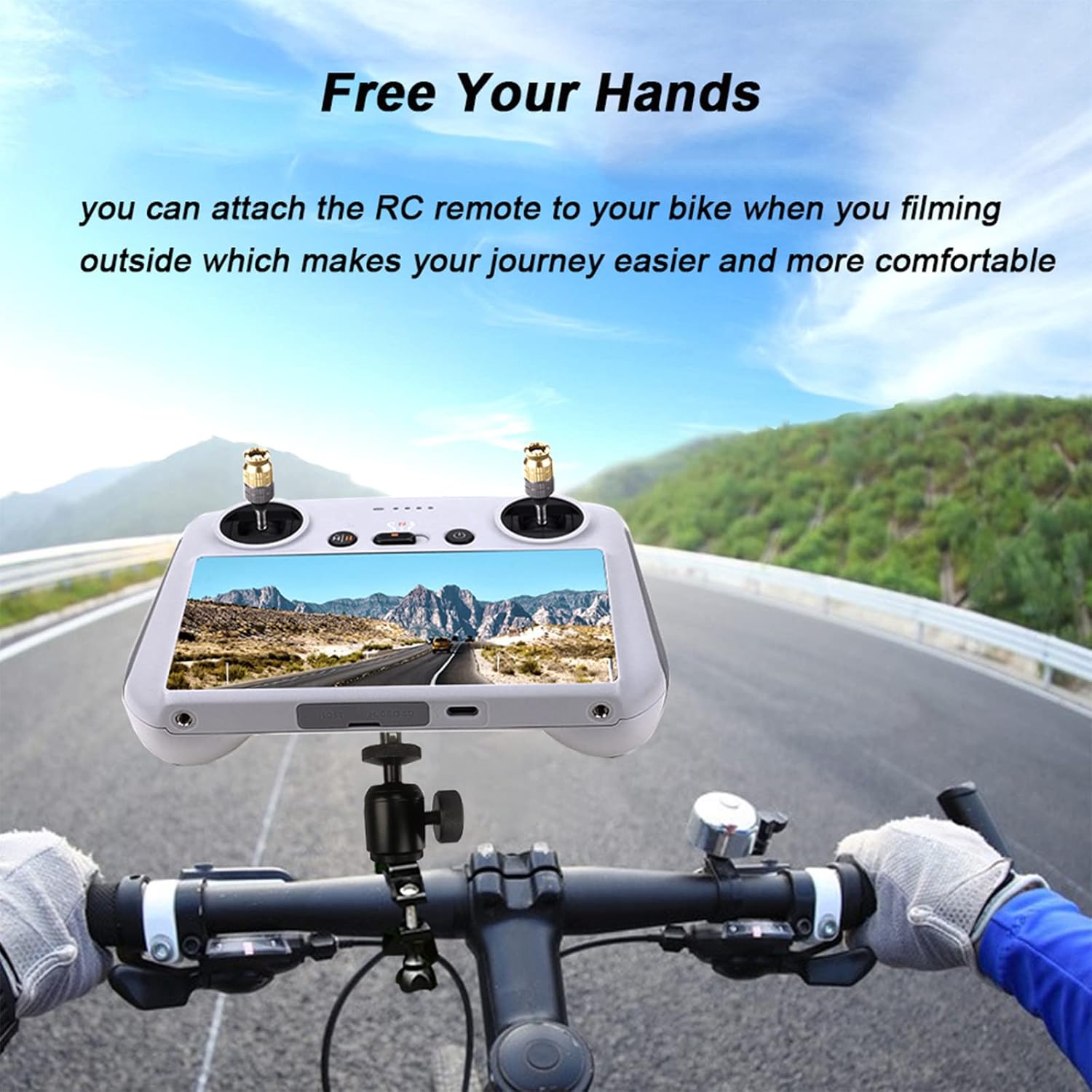 RC Controller Bike Mount for DJI Mini 3 Pro/Air 2s/Mavic 3 Drone Handlebar Aluminum Alloy Bracket Clamp Clip Accessories (Not for RC pro/RC N1/RC 2 Controller)