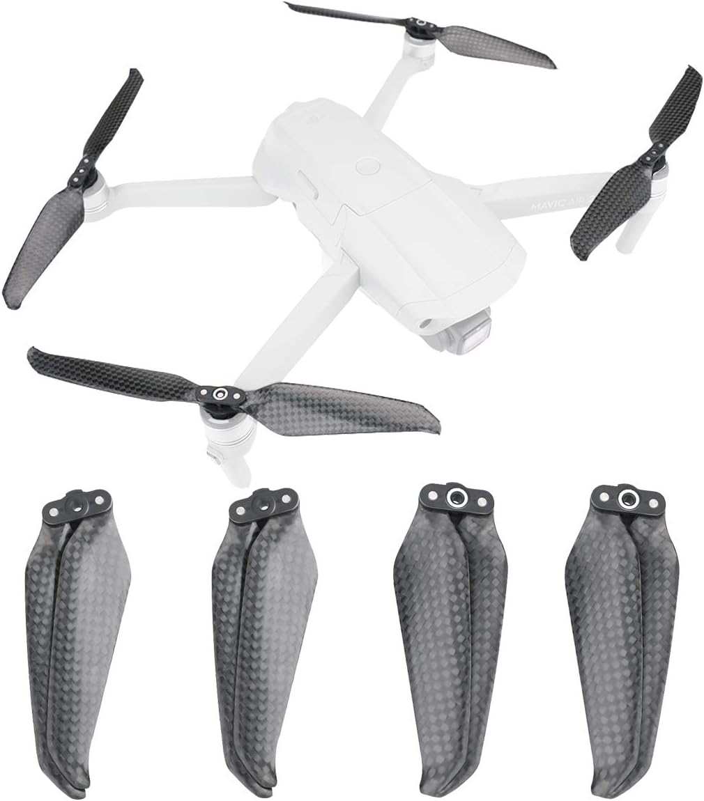 RCGEEK Compatible with Mavic Air 2 2S Carbon Fiber Propellers Blades Low Noise Props 7238 Quiet Propellers Replacement Accessories Drone Quick Release Foldable Wings