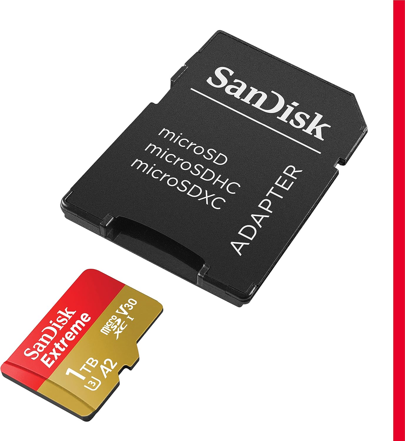 SanDisk 256GB Extreme microSDXC UHS-I Memory Card with Adapter - Up to 190MB/s, C10, U3, V30, 4K, 5K, A2, Micro SD Card - SDSQXAV-256G-GN6MA