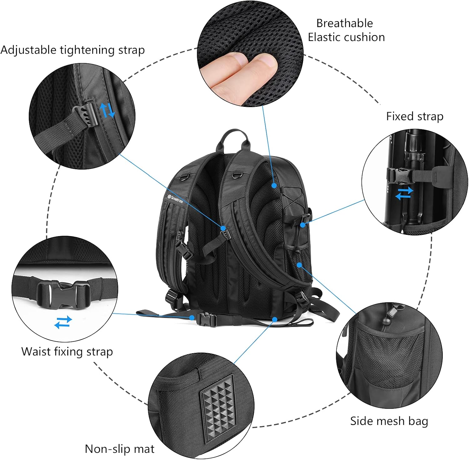 Smatree Professional Backpack Only for DJI Air 3, Waterproof Hard Backpack Bag for DJI Air 3 Fly More Combo/DJI RC 2 and Accessories(Drone and Accessories Not Included)