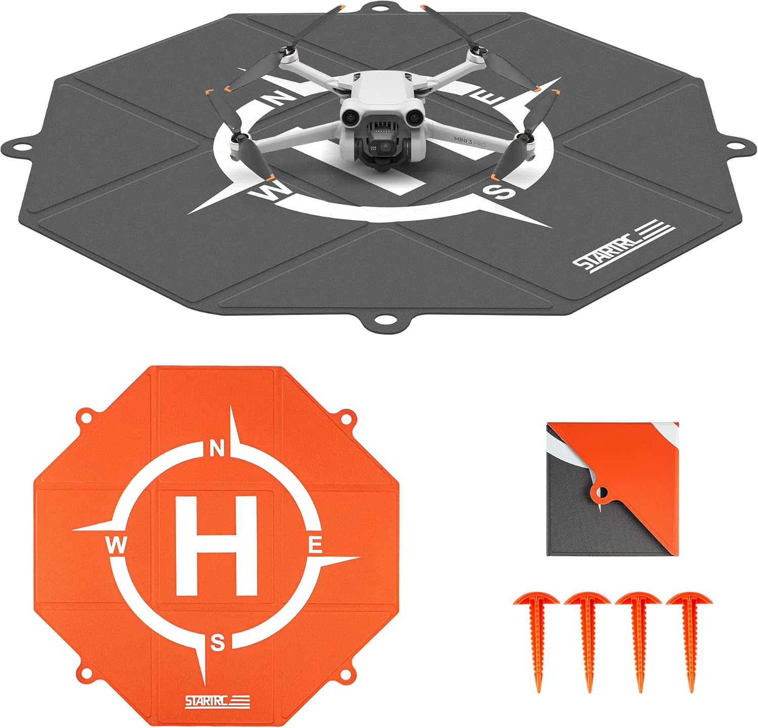 STARTRC Drone Landing Pad, Double-Sided Colors Waterproof 20 inch Helipad for DJI Neo/Mini 4K/Mini 4 Pro/Avata 2/Air 3/Mini 2 SE/Mini 3 Pro/Mavic Air 2S/Avata/RC Drone Accessories