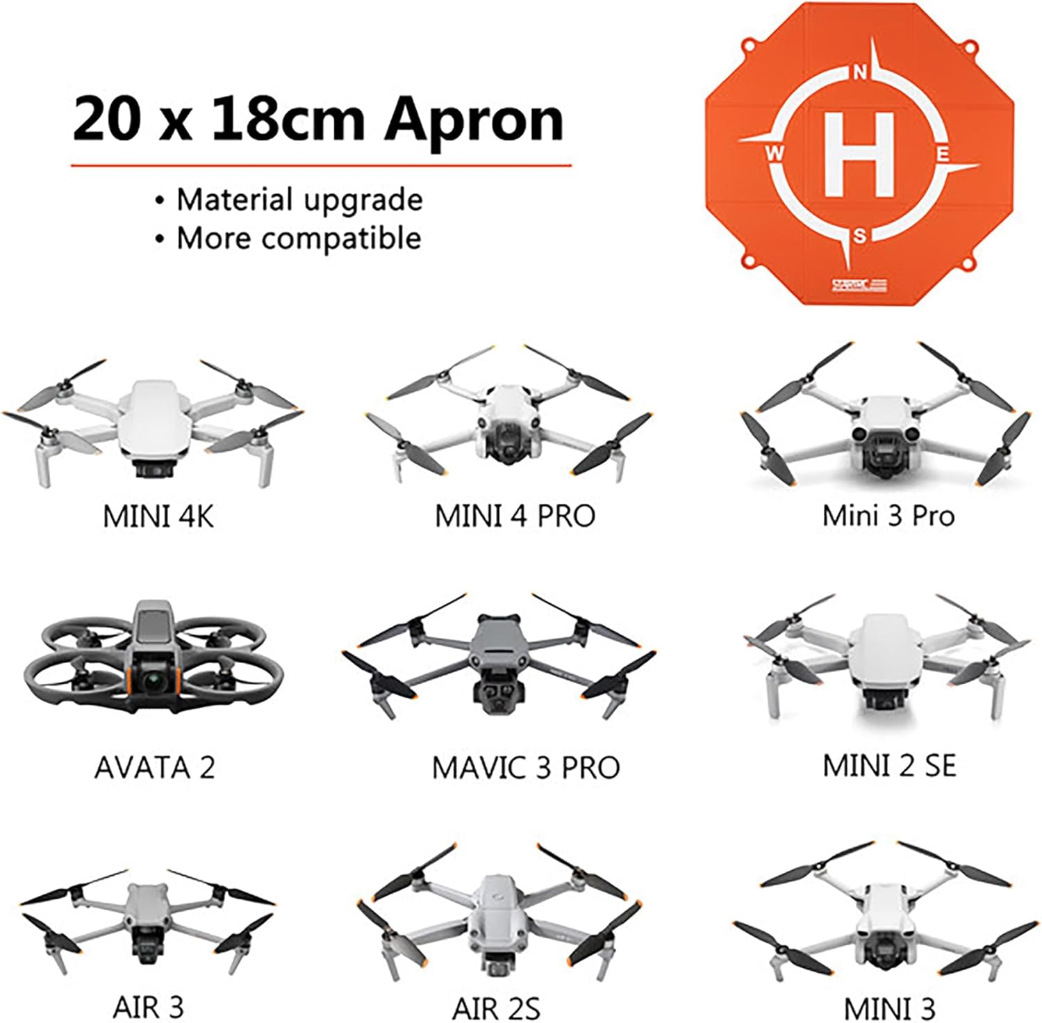 STARTRC Drone Landing Pad, Double-Sided Colors Waterproof 20 inch Helipad for DJI Neo/Mini 4K/Mini 4 Pro/Avata 2/Air 3/Mini 2 SE/Mini 3 Pro/Mavic Air 2S/Avata/RC Drone Accessories