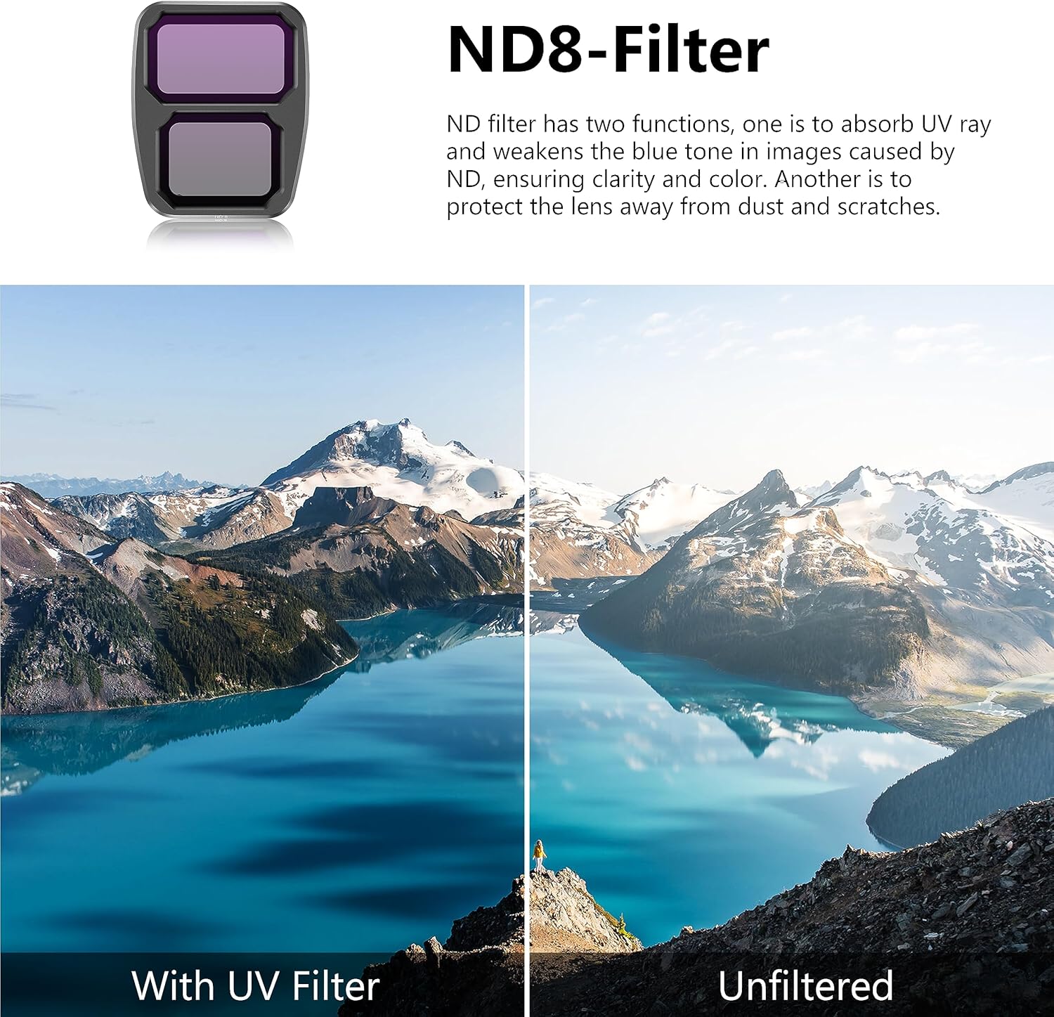 STARTRC ND Filter for DJI Air 3 Accessories, ND8 Camera Lens Filters Compatible with DJI Air 3 Drone Accessories-(Aluminum Version)