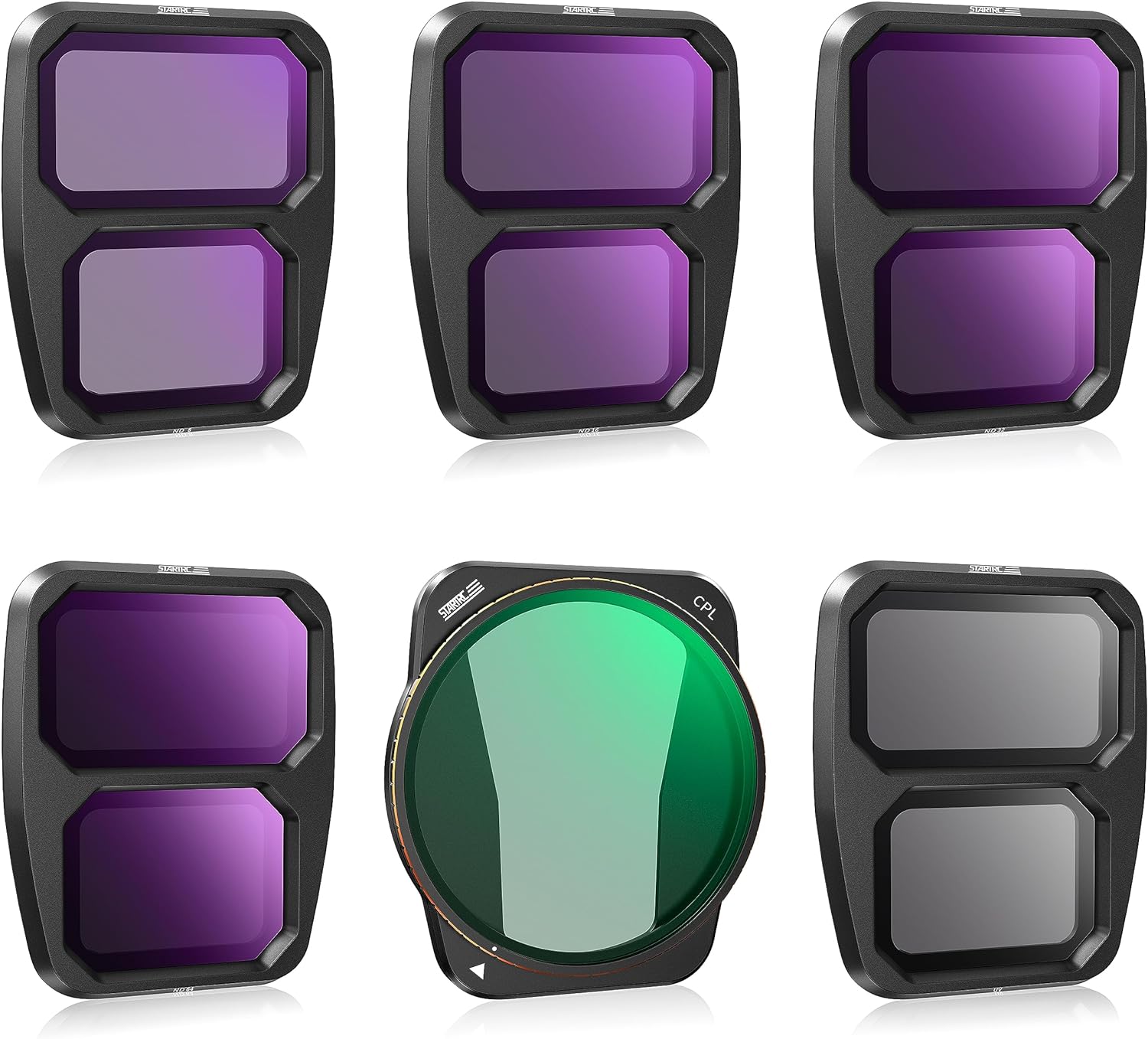 STARTRC ND Filters Set for DJI Air 3 Accessories,6Pack Filters-(UV, CPL, ND8, ND16, ND32, ND64,) (Aluminum Version)