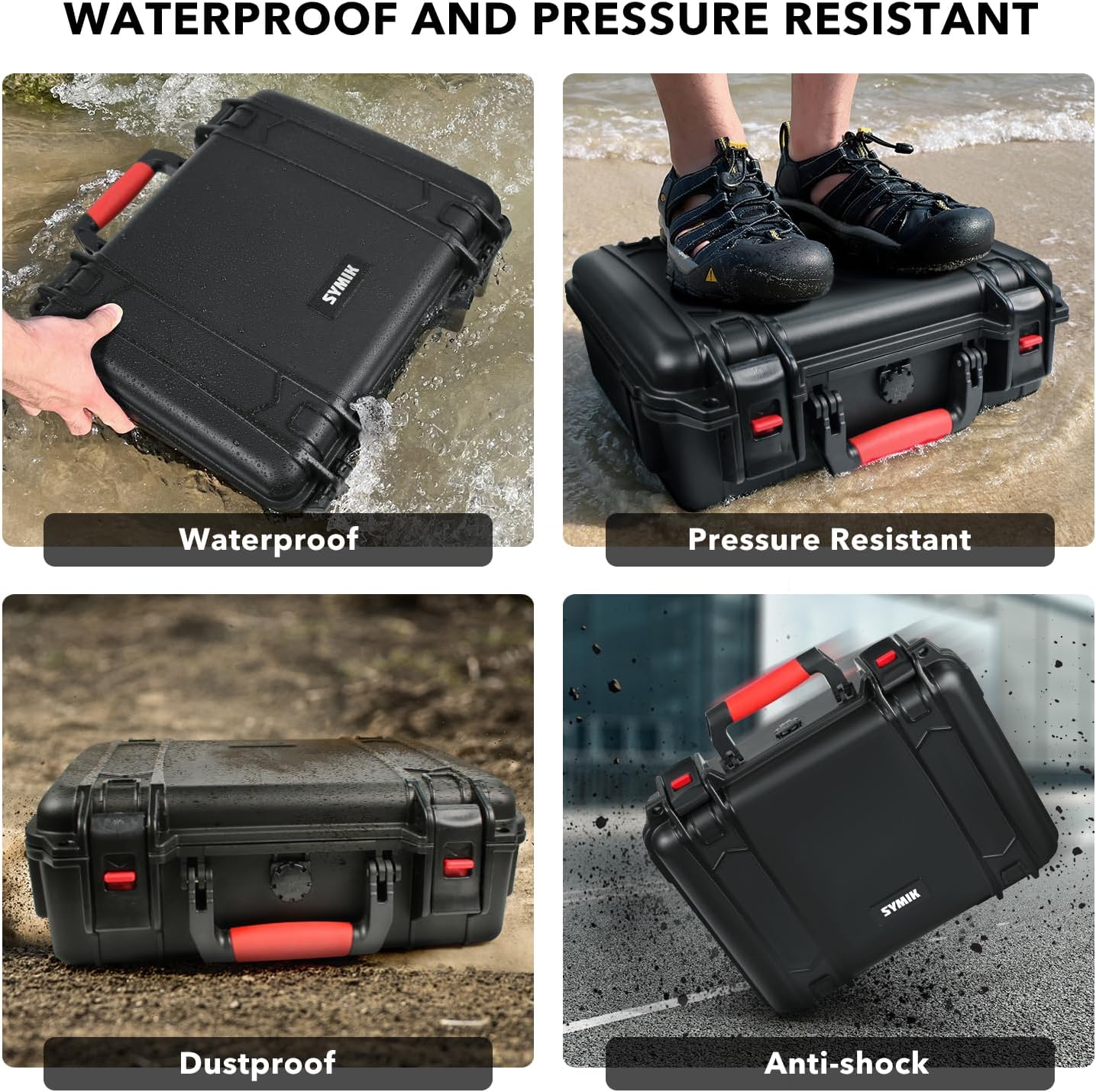 SYMIK P330-MMDL Dual Layer Mini 4 Pro Case, Waterproof Hard Carrying Case for DJI Mini 4 Pro/Mini 3/Mini 3 Pro Fly More Combo, Fits DJI RC 2/RC, RC-N2/N1, Charger Hub, Tablet Holder, Landing Pad, iPad