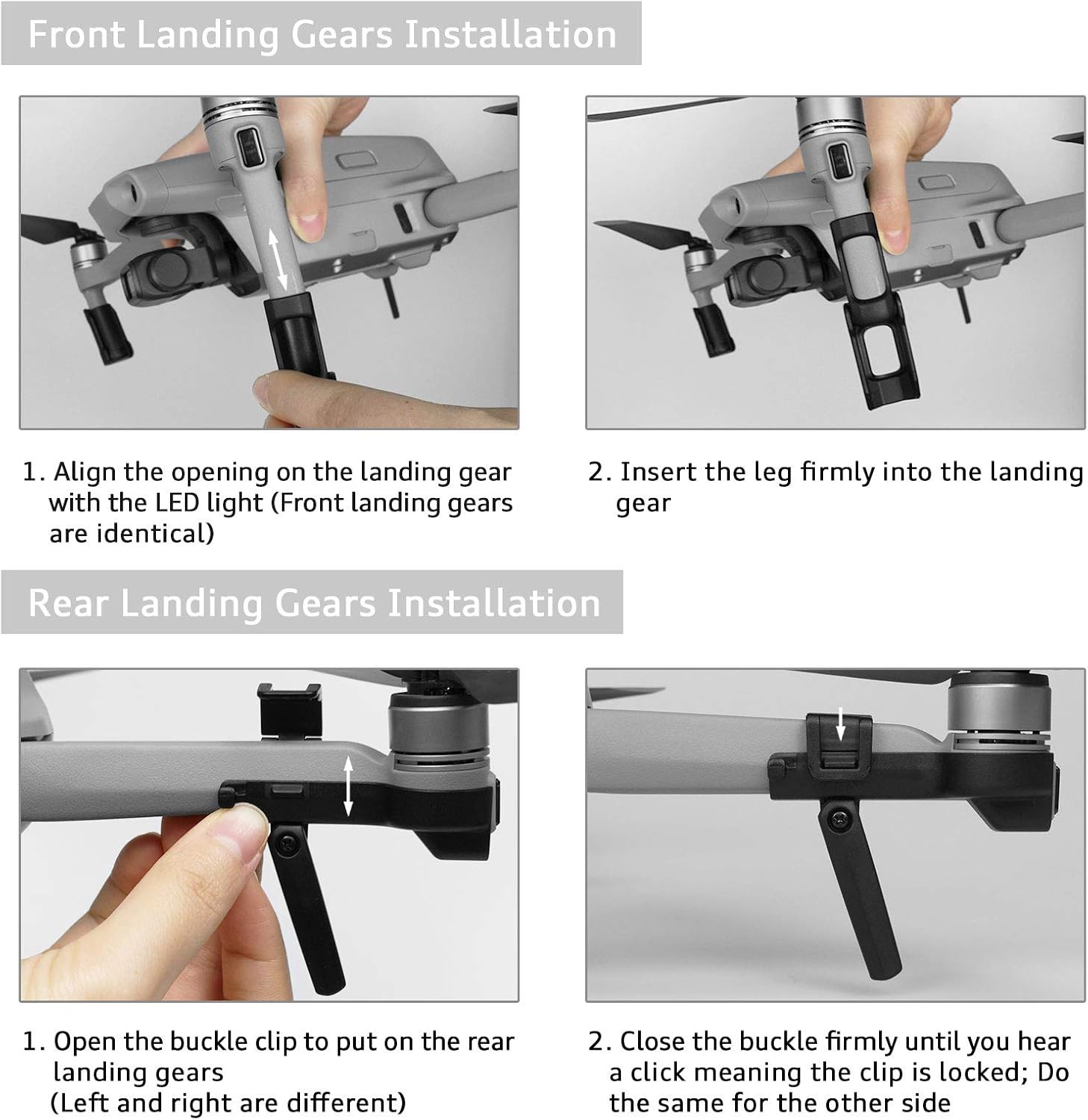 SYMIK Retractable Landing Gear Extension for DJI Air 2S  DJI Mavic Air 2; Completely Foldable Design, Can be Left on The Drone at All Times, Even When Folded; Very Low Storage Profile; Accessories