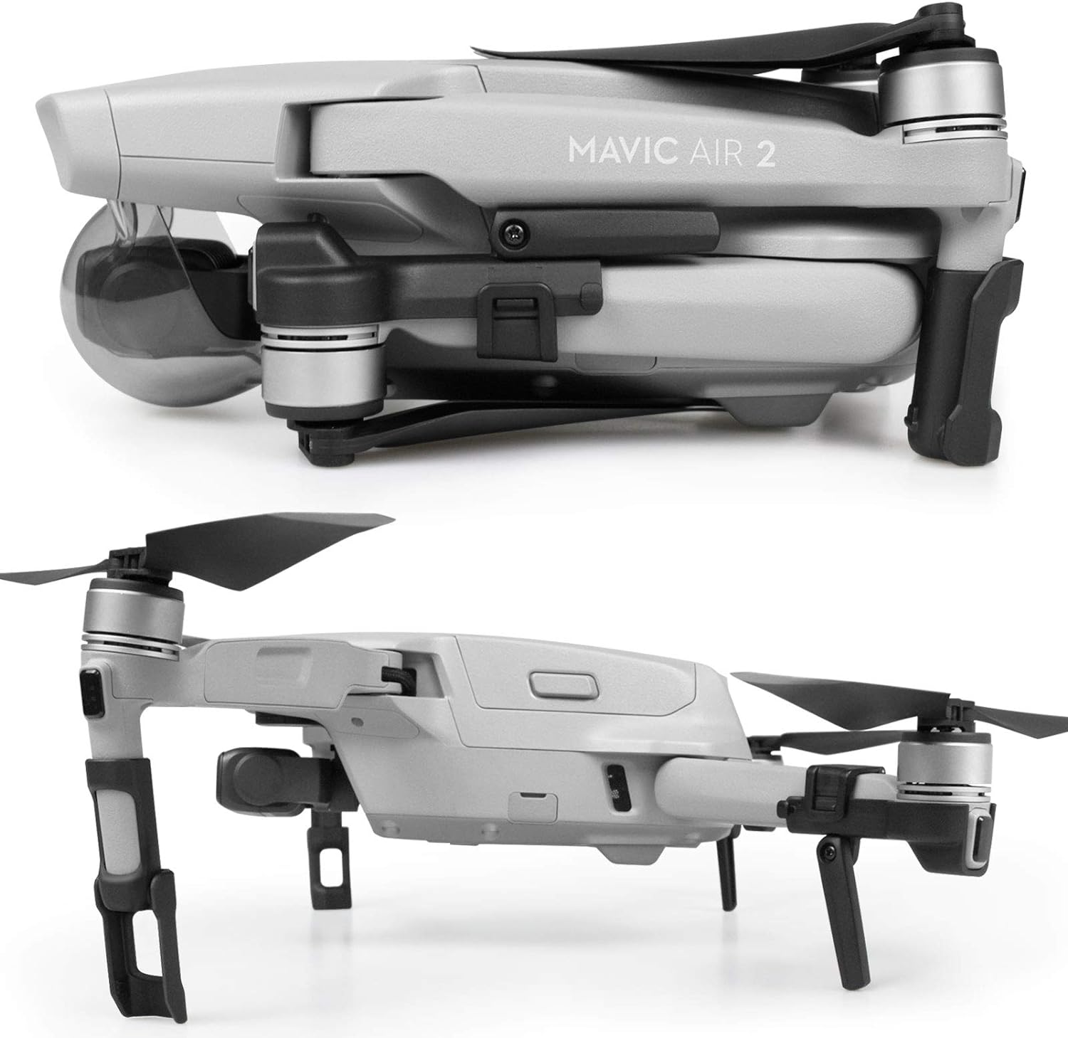 SYMIK Retractable Landing Gear Extension for DJI Air 2S  DJI Mavic Air 2; Completely Foldable Design, Can be Left on The Drone at All Times, Even When Folded; Very Low Storage Profile; Accessories