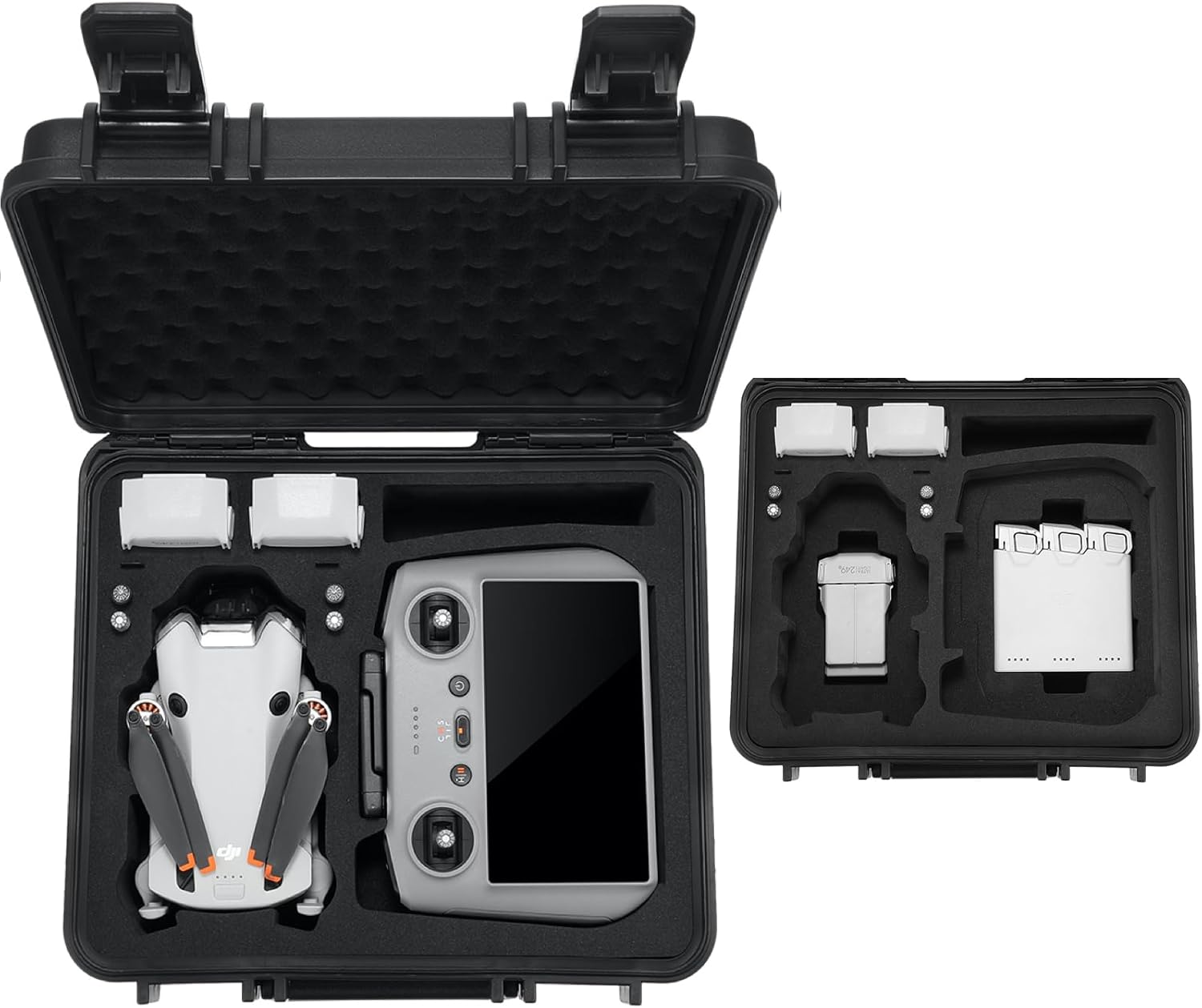 Waterproof Hard Carrying Case Compatible with DJI Mini 4 Pro Fly More Combo, Travel Case Fits DJI RC 2/ RC-N2 and More Drone Accessories, also Compatible with DJI Mini 3 Pro/Mini 3