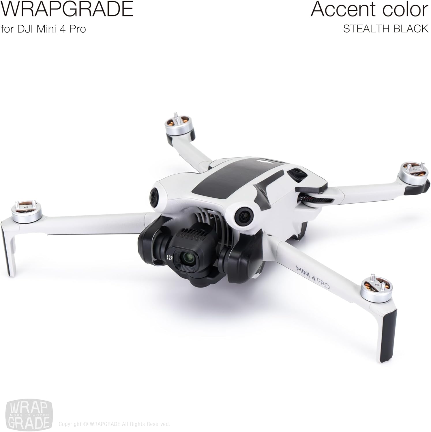 WRAPGRADE Skin Stickers Compatible with DJI Mini 4 Pro | Accent Color (Neon Orange)