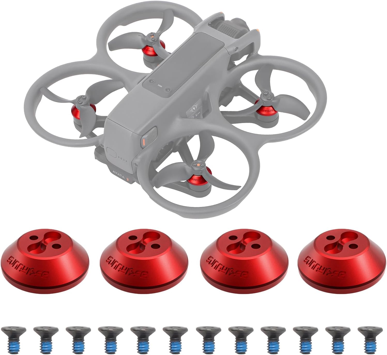 4pcs Motor Cover Cap for DJI Avata 2 Drone, Aluminium Motor Protector Cap for DJI Avata2 Accessories, Dustproof, Waterproof, Protection Propellers Mounts (Red)